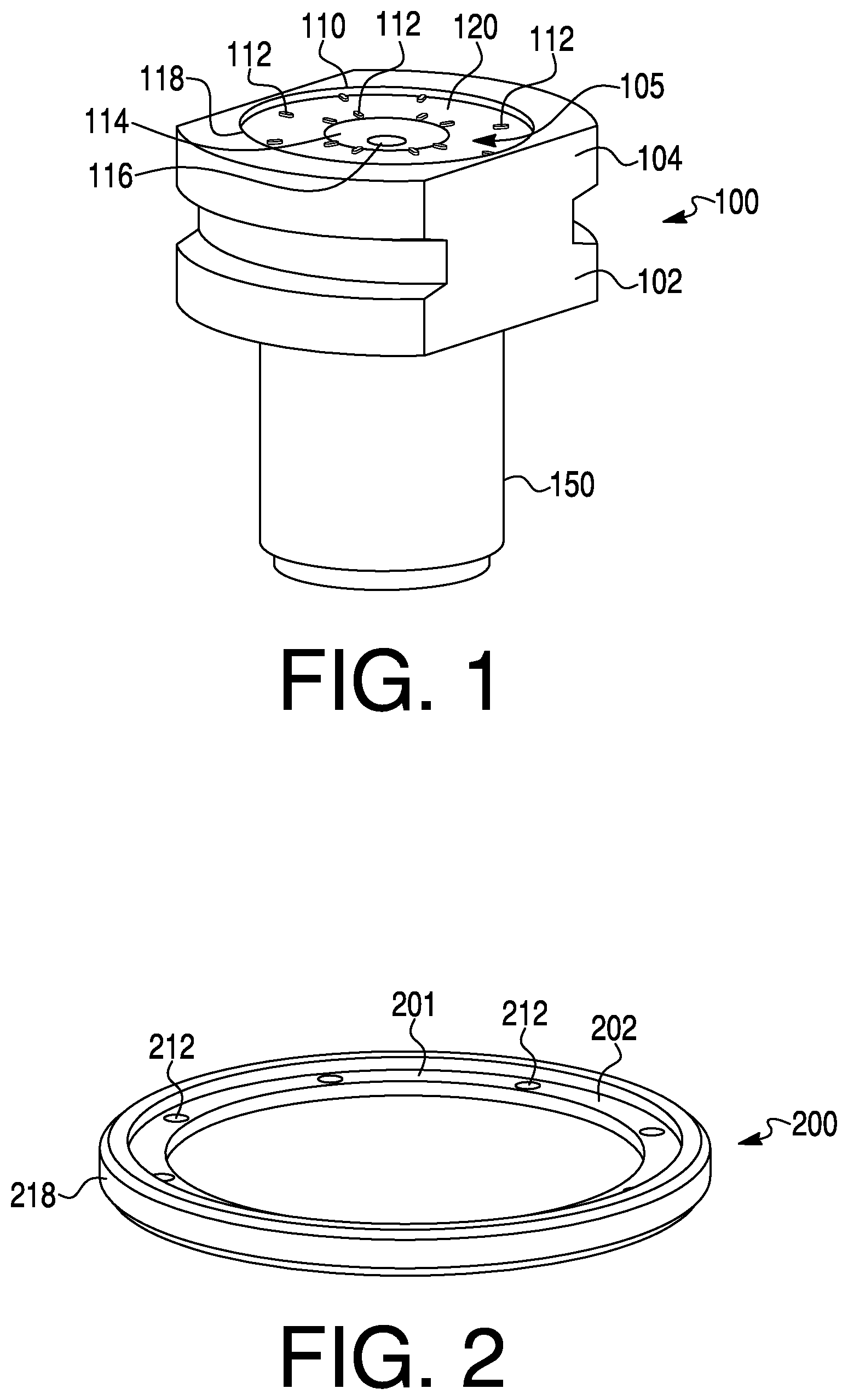 Patent US12103138 — Mandrel for holding a lens blank and method of making a lens using the same — Figure 1