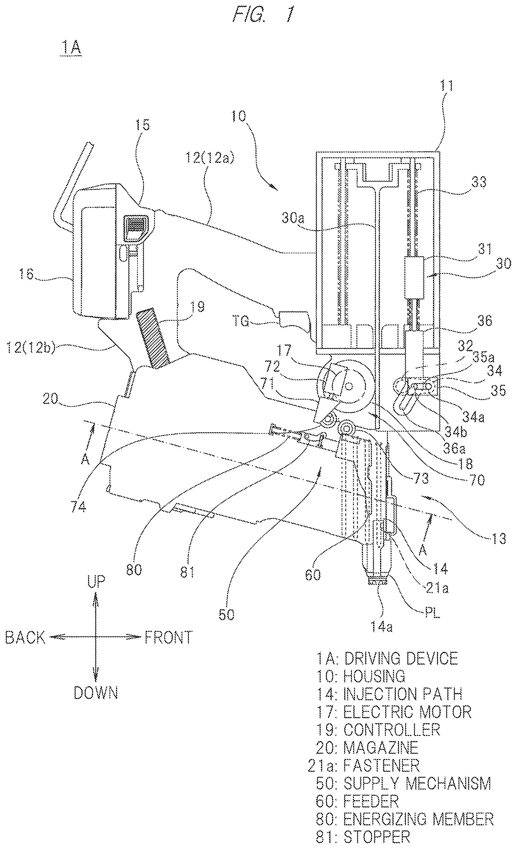 Patent US12103151 Figure 1 – Driving device