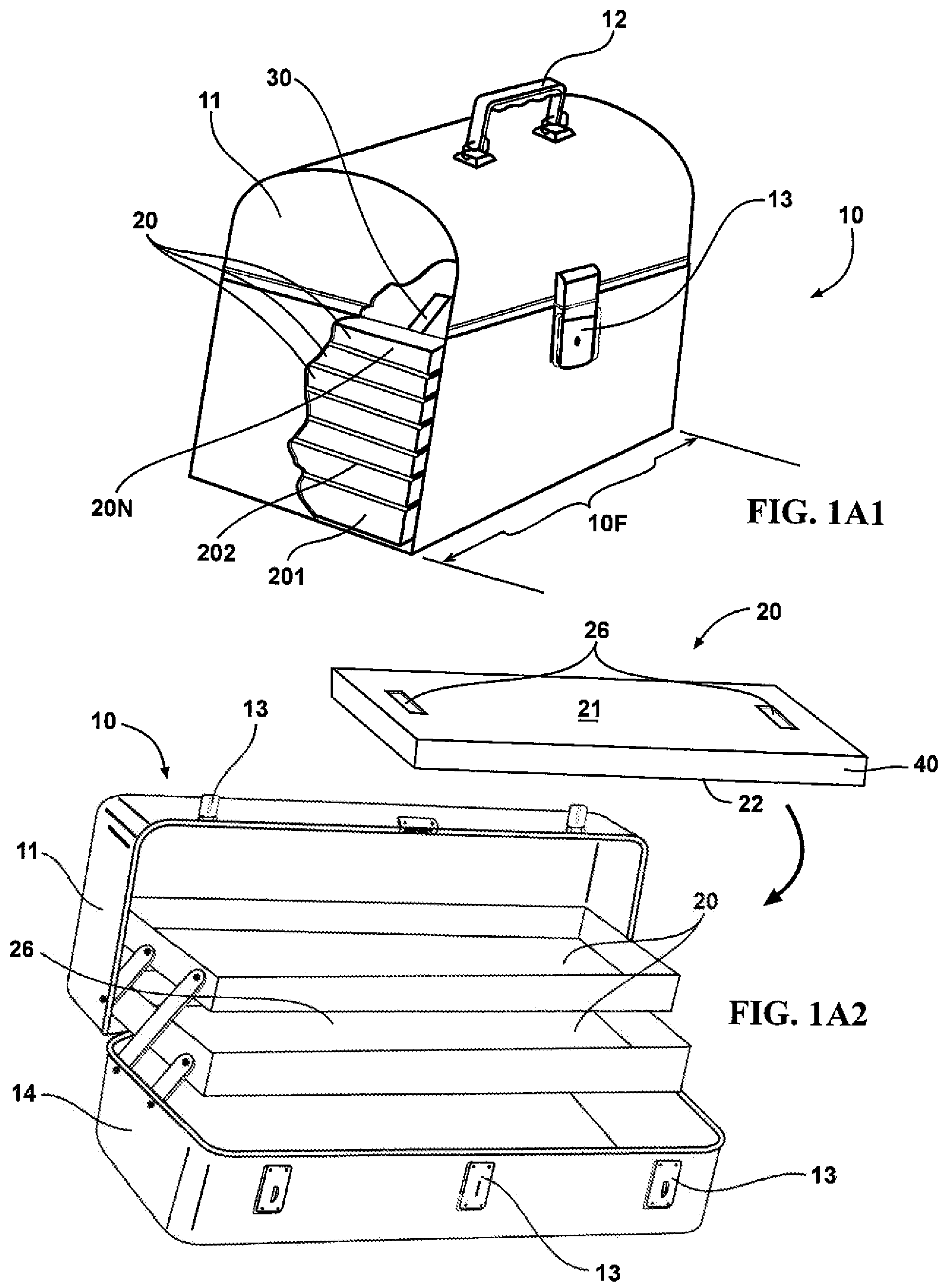 Patent US12103159 — Tool box having vertically stackable trays and vertically stackable trays therefore — Figure 1