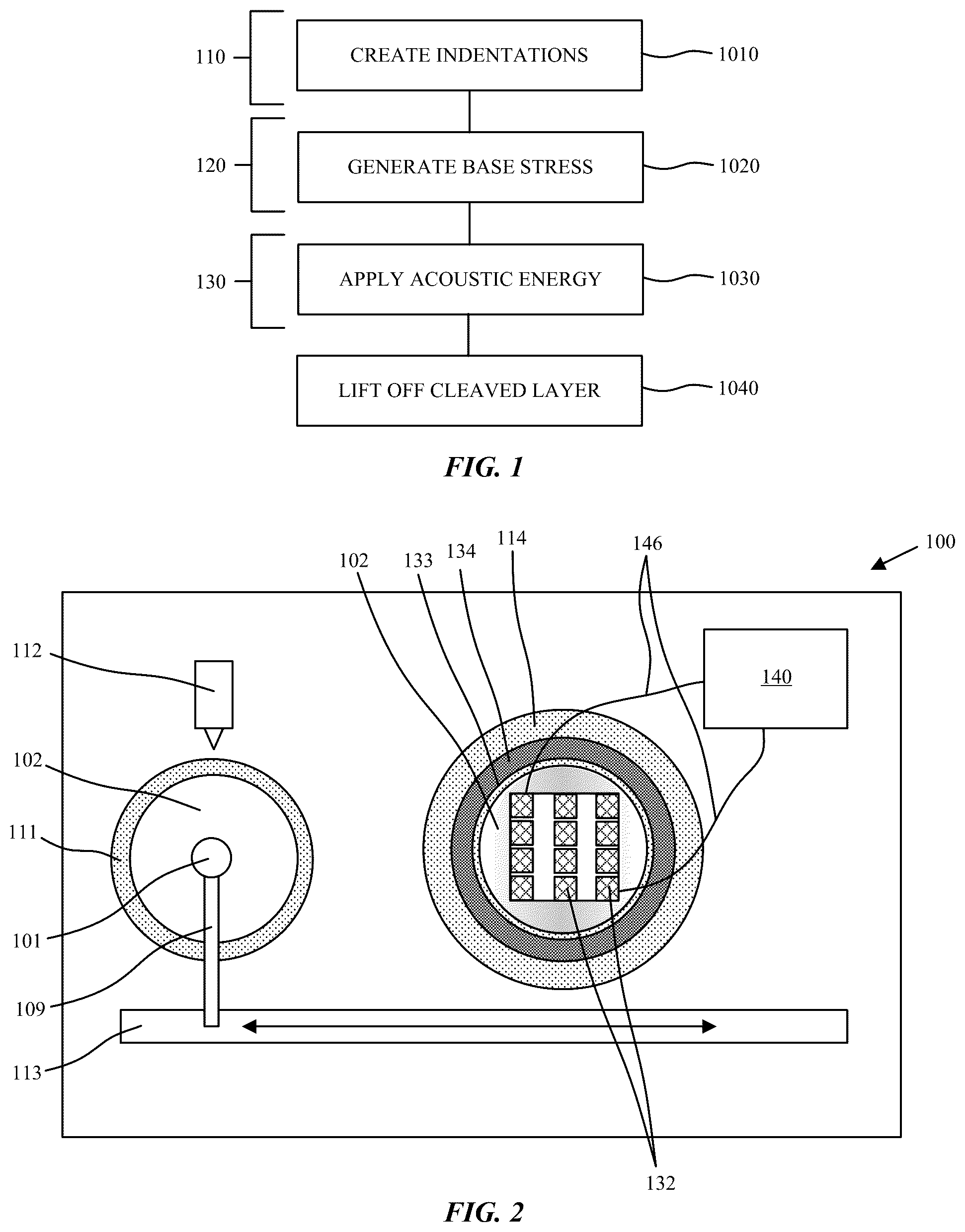 Patent US12103200 — Acoustic cleaving apparatus and methods of acoustic cleaving — Figure 1