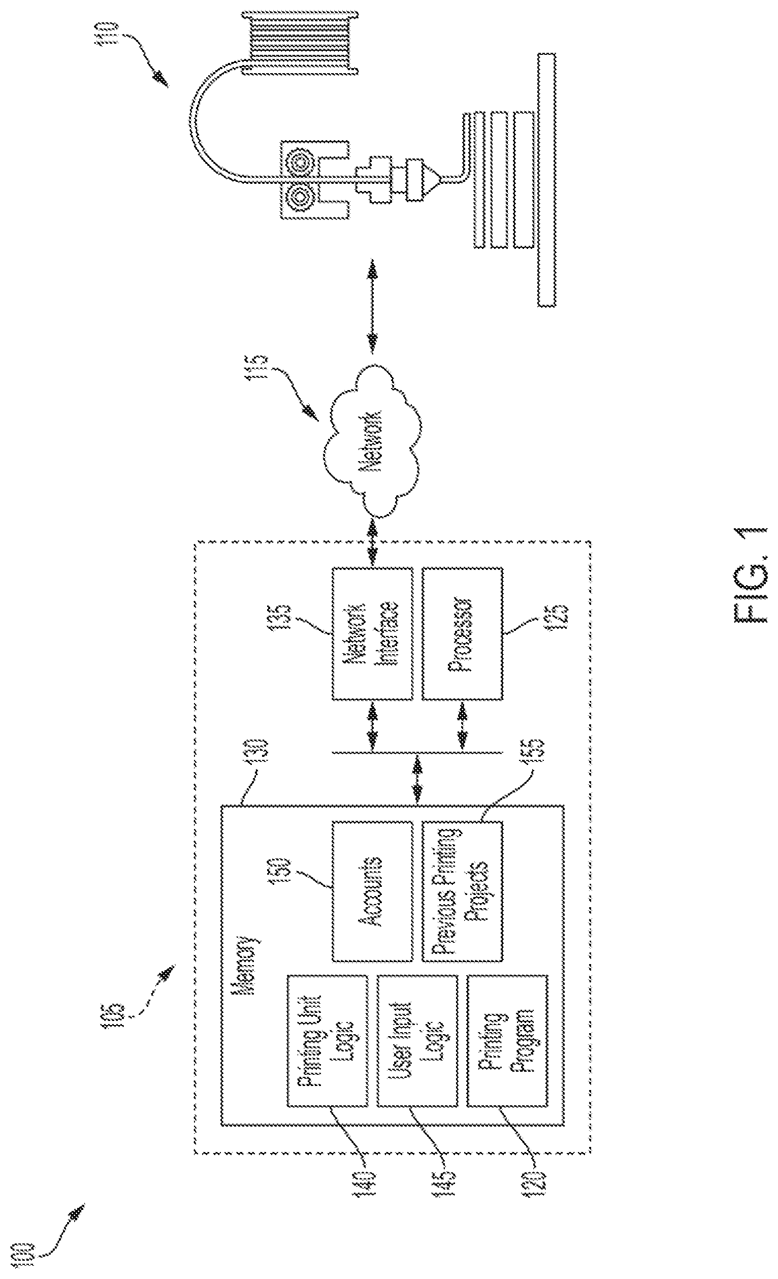 Patent US12103222 — Methods and systems for drawn fused filament fabrication printing — Figure 1