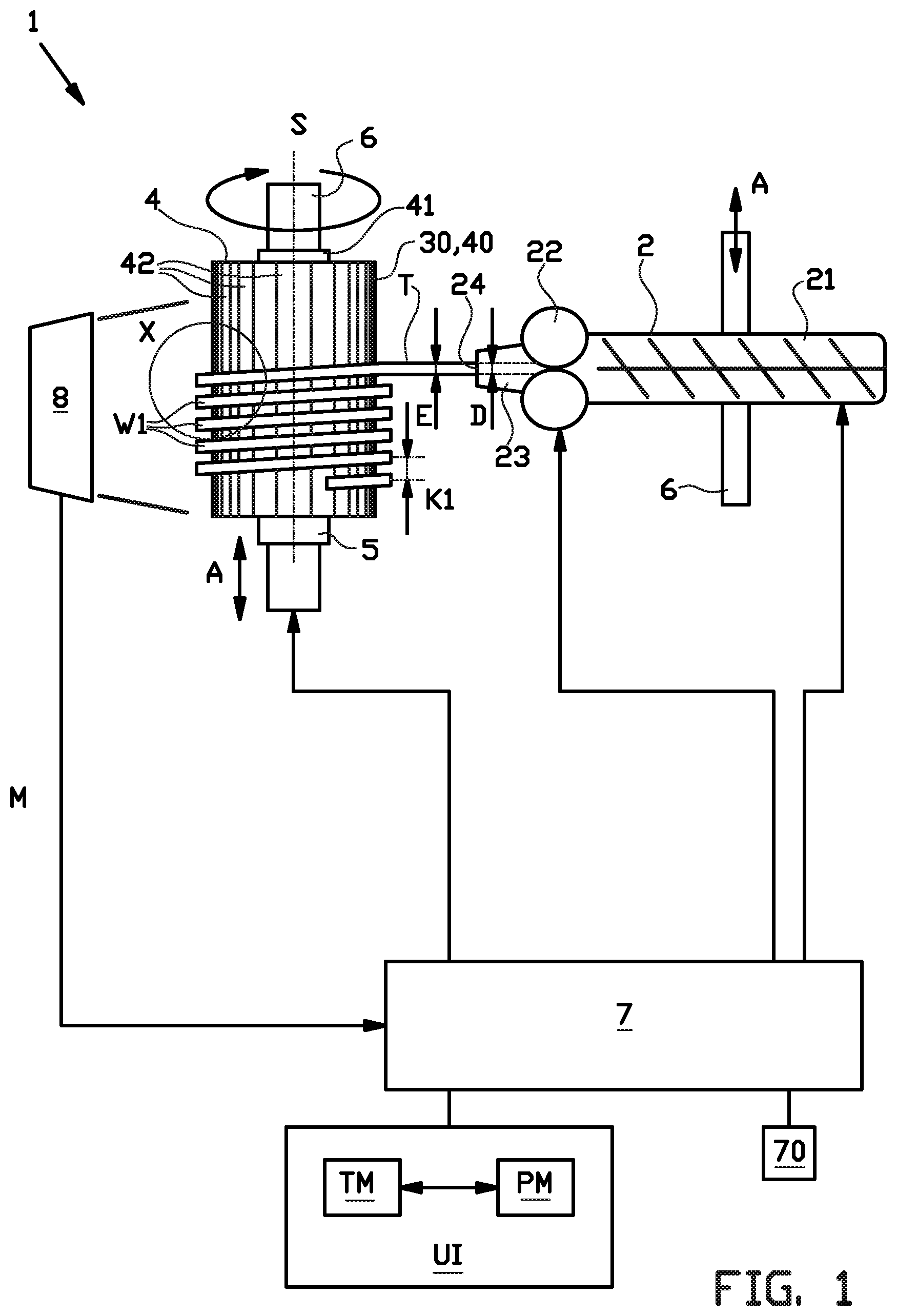 Patent US12103258 — Tire building method and tire building system, in particular for strip-winding — Figure 1