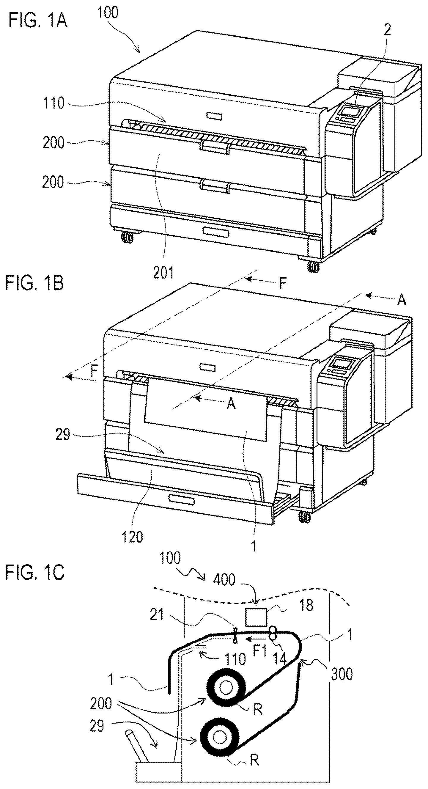 Patent US12103302 — Sheet accommodating device and recording apparatus with storable sheet receiving member — Figure 1