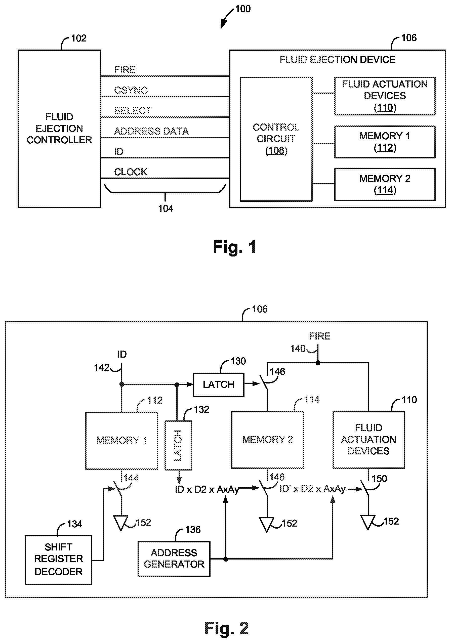Patent US12103303 — Fluid ejection devices including a memory — Figure 1