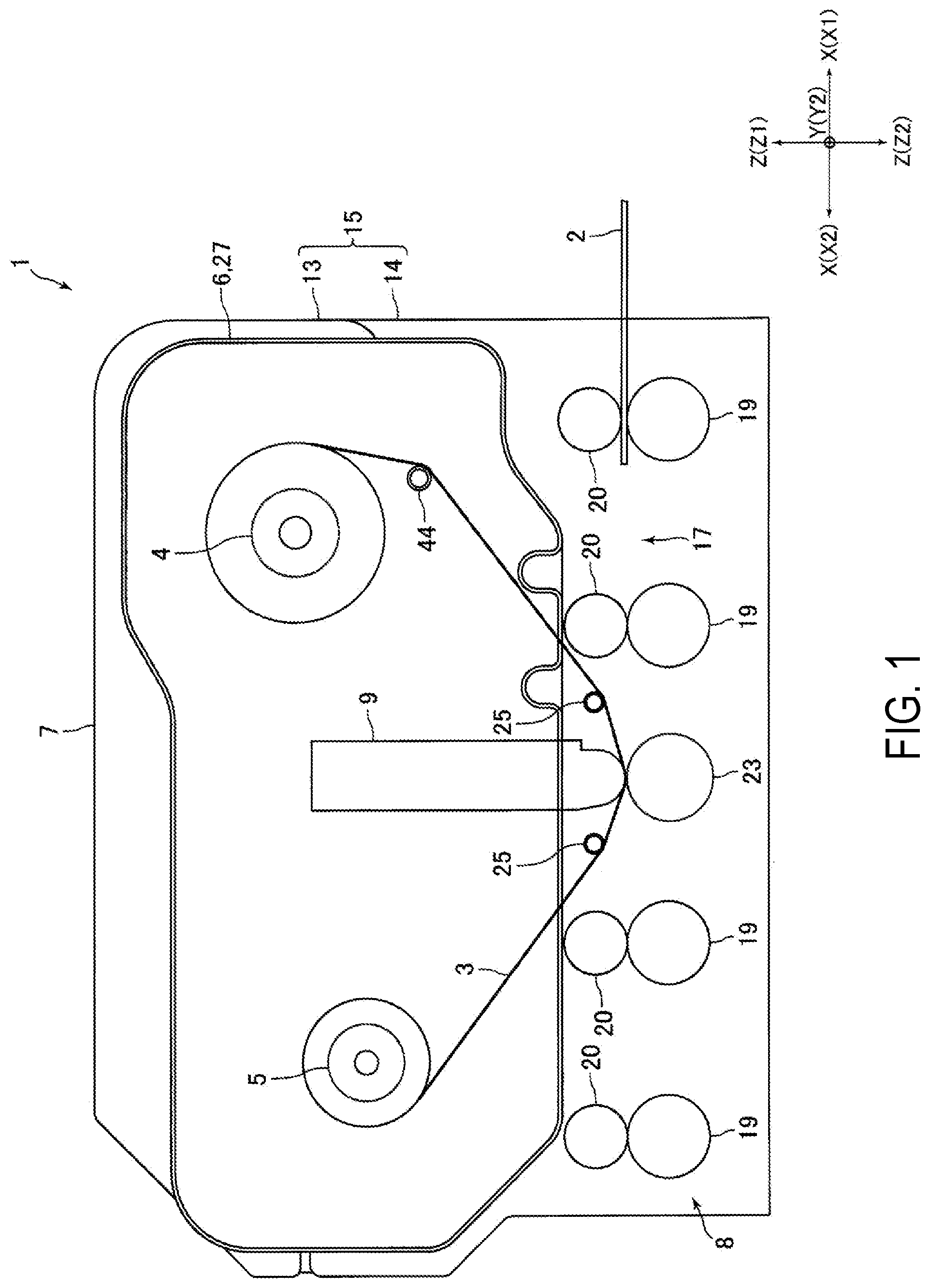Patent US12103324 — Ink ribbon cassette and printing apparatus — Figure 1