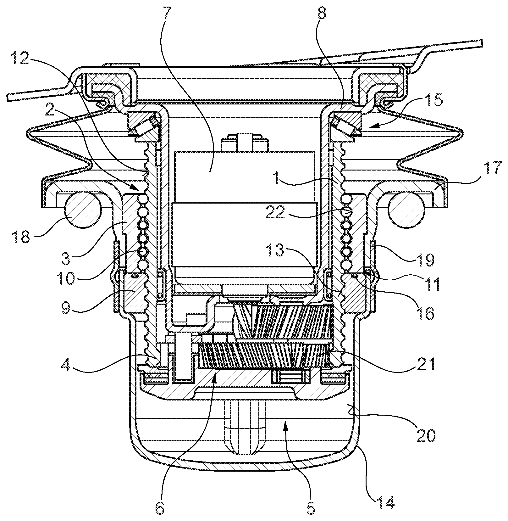 Patent US12103346 Figure 1 – Device for adjusting the height of a vehicle body