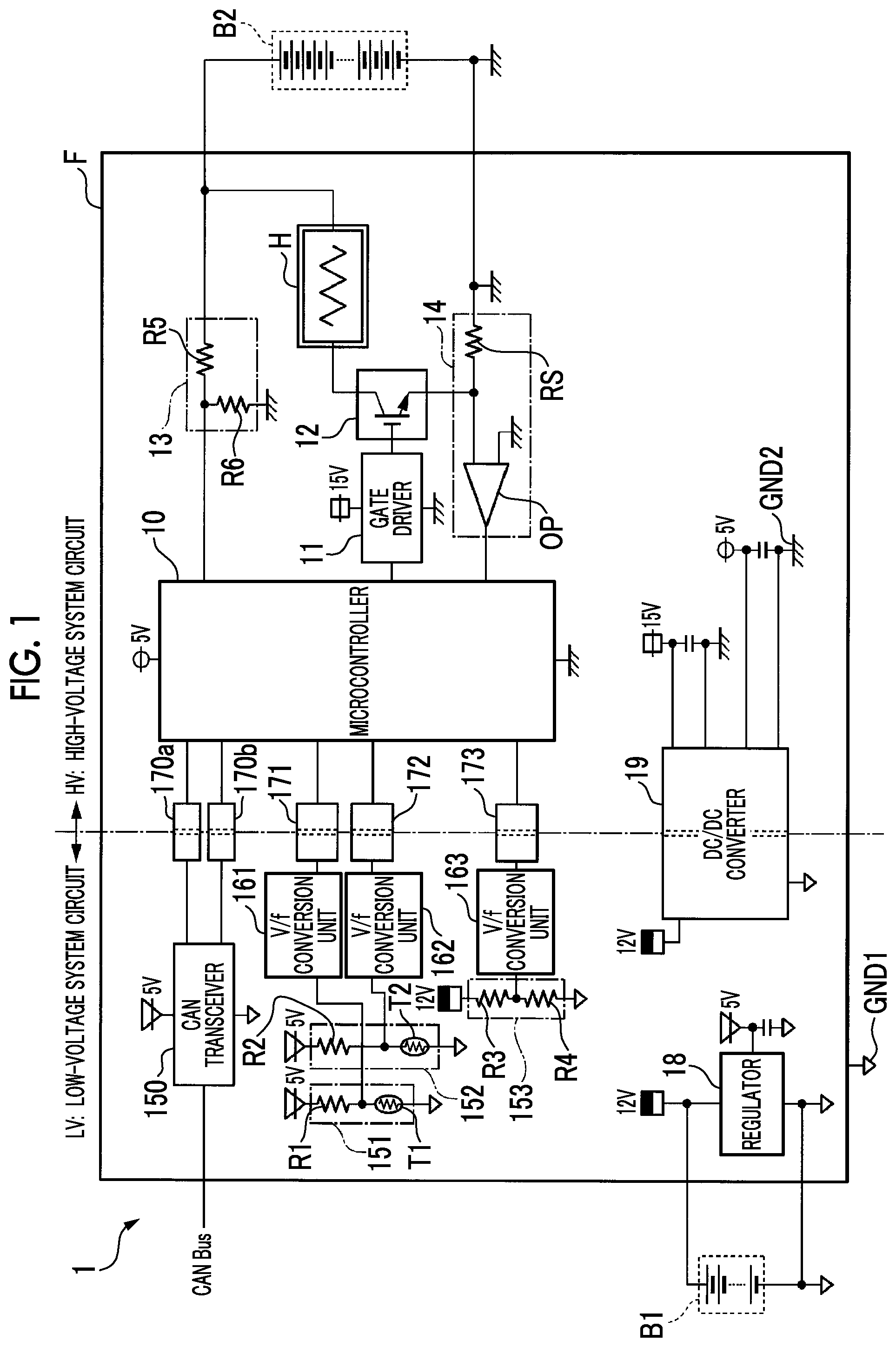 Patent US12103360 — Vehicle-mounted air conditioner control device, and vehicle — Figure 1