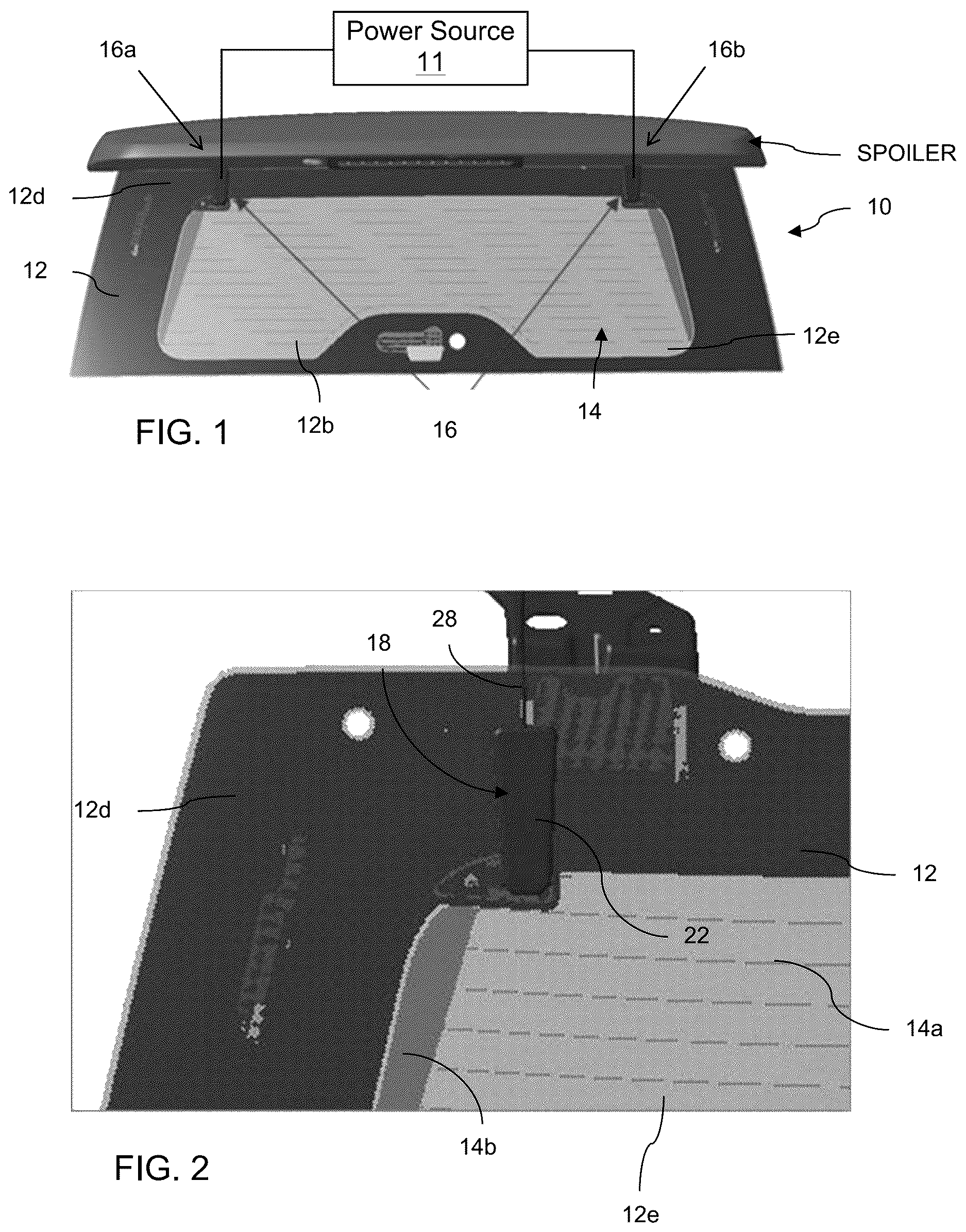 Patent US12103366 — Vehicular liftgate window assembly with heater grid electrical connection through glass window panel — Figure 1