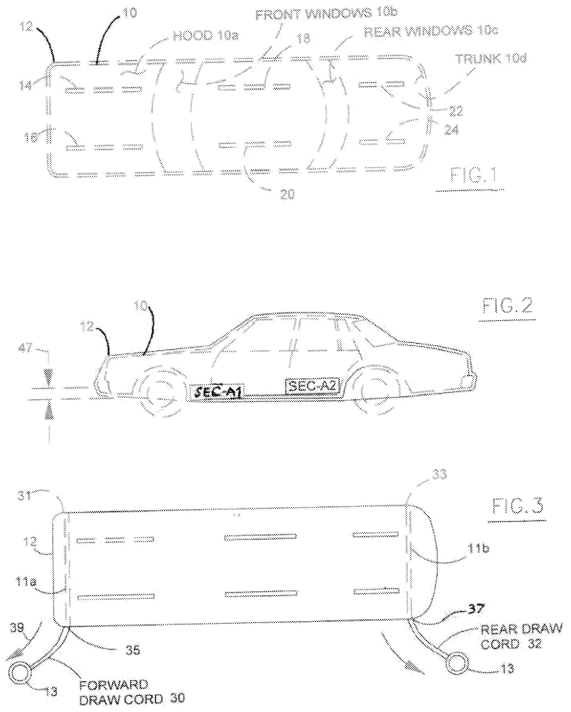 Patent US12103368 — Vehicle foldable cover with theft sensor system — Figure 1