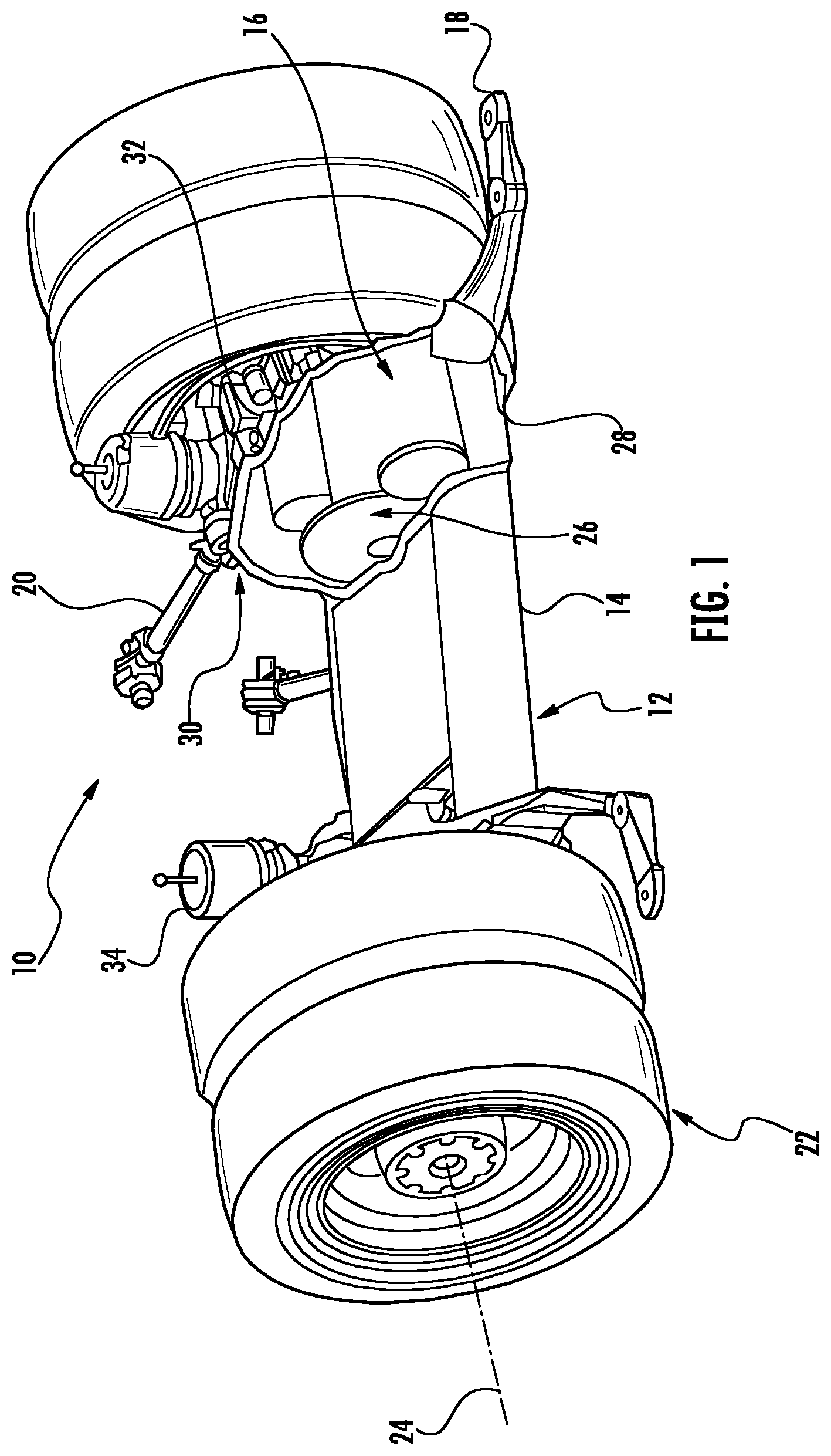 Patent US12103382 — Axle assembly for low floor vehicle — Figure 1