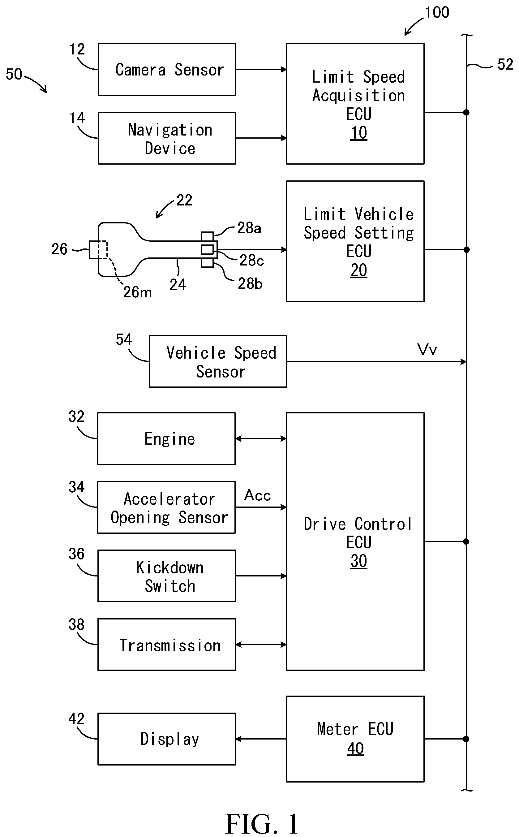 Patent US12103386 — Vehicle speed limiter, vehicle speed limiting method and vehicle — Figure 1
