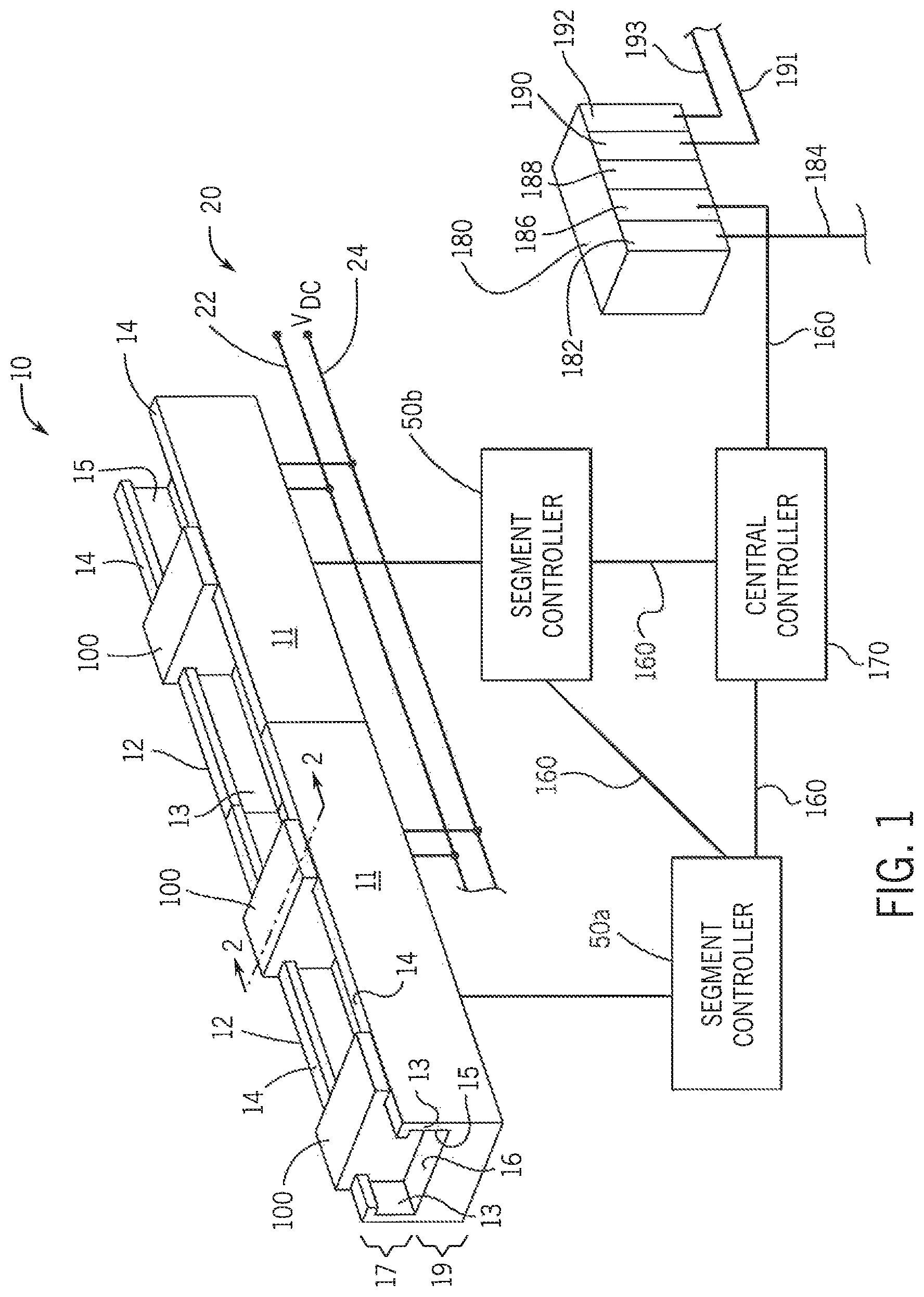 Patent US12103402 Figure 1 – System and method for controlling direction of a vehicle in an independent cart system