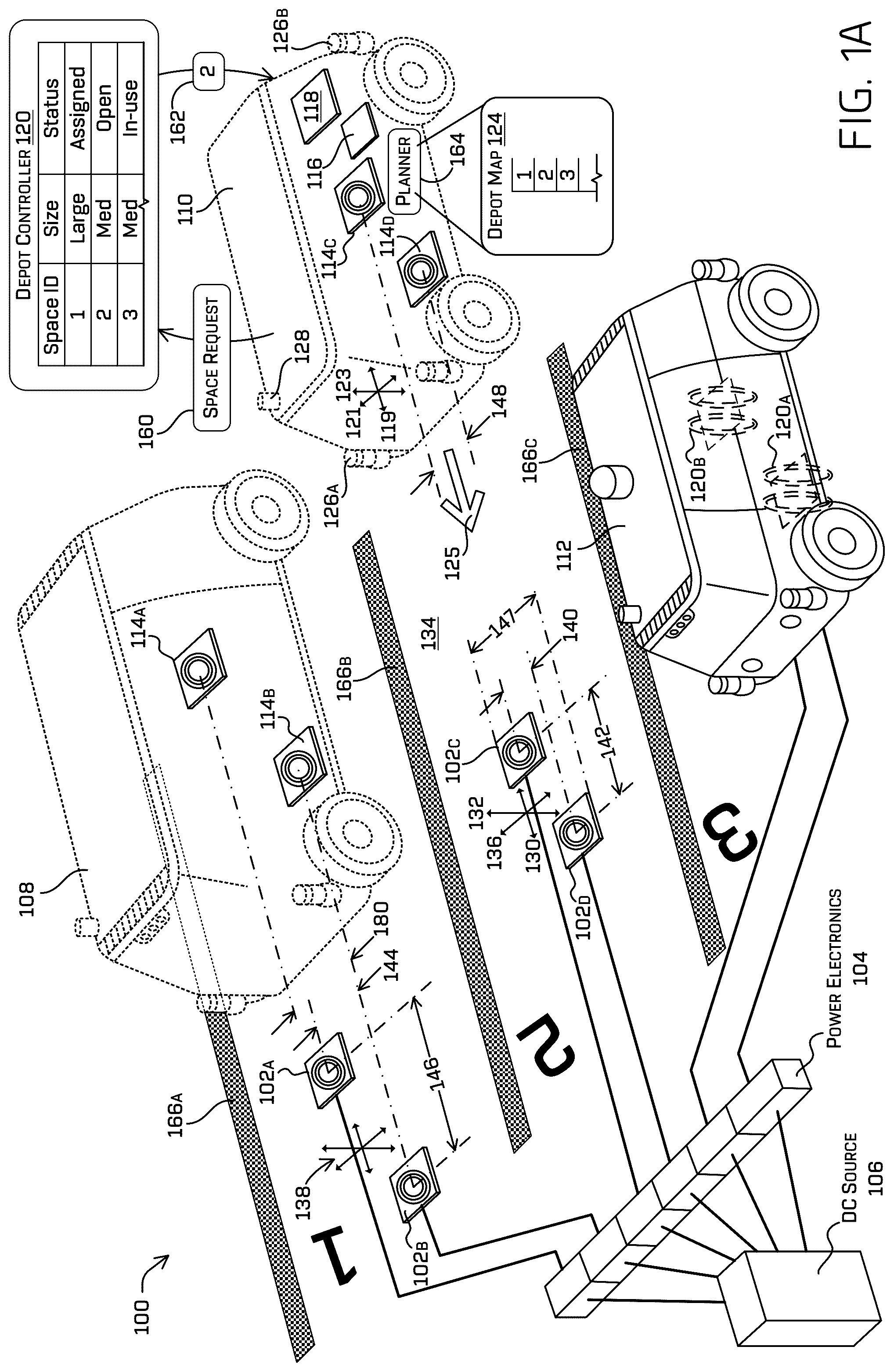 Patent US12103410 Figure 1 – Multi-coil inductive charging for vehicles