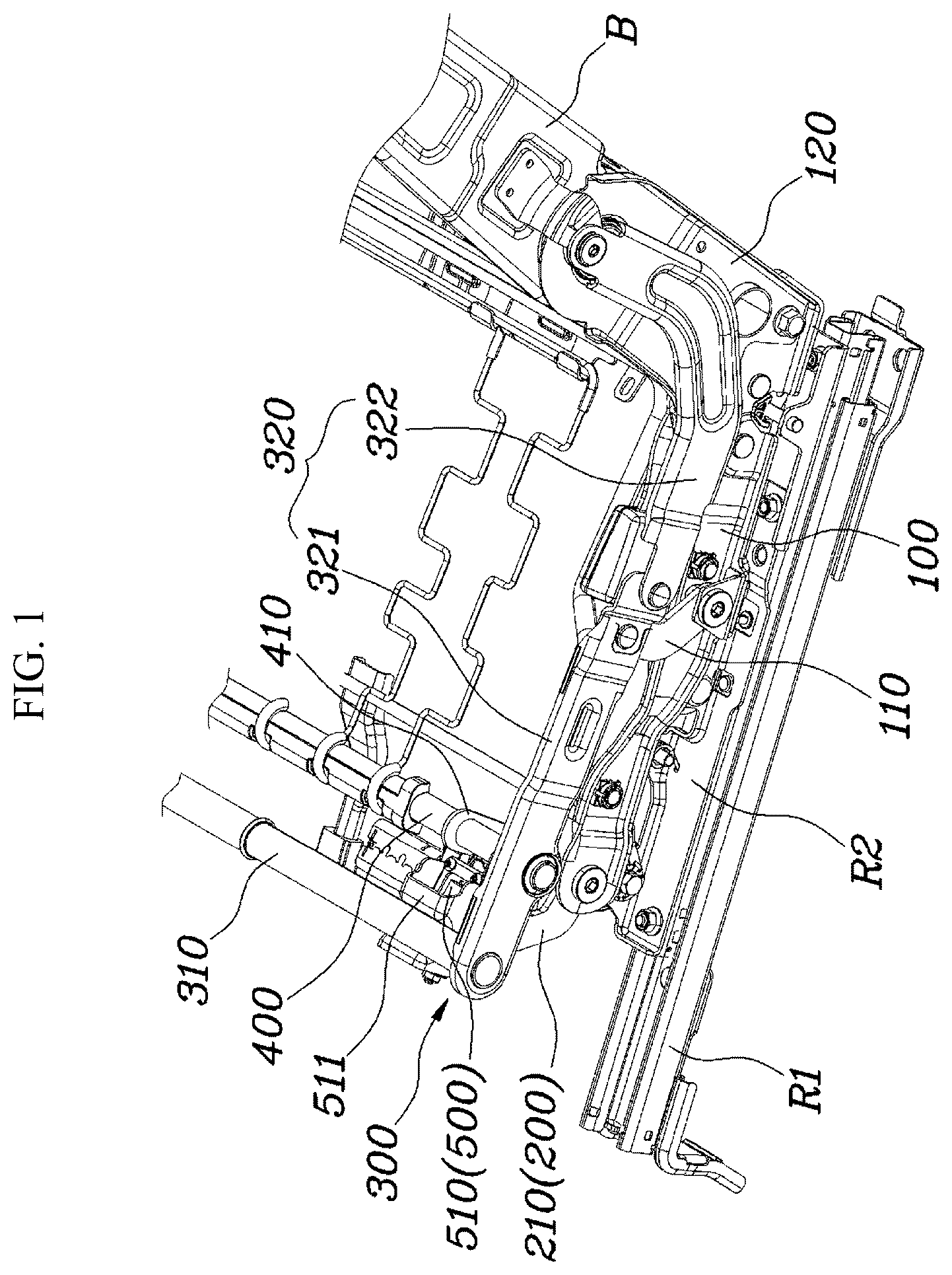 Patent US12103440 — Seat adjustment apparatus for mobility — Figure 1