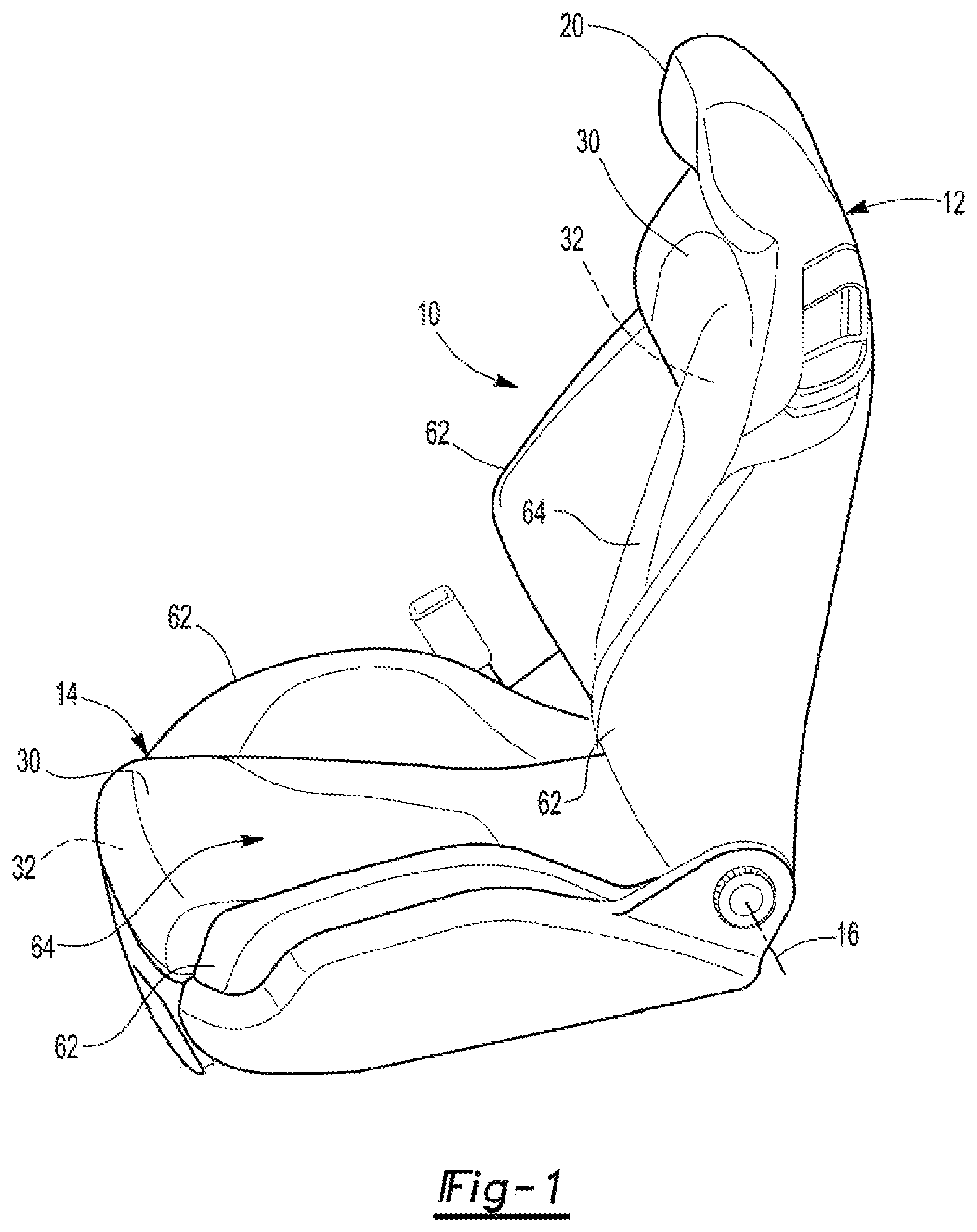 Patent US12103449 — Retention clip for a seat assembly and method of assembly — Figure 1