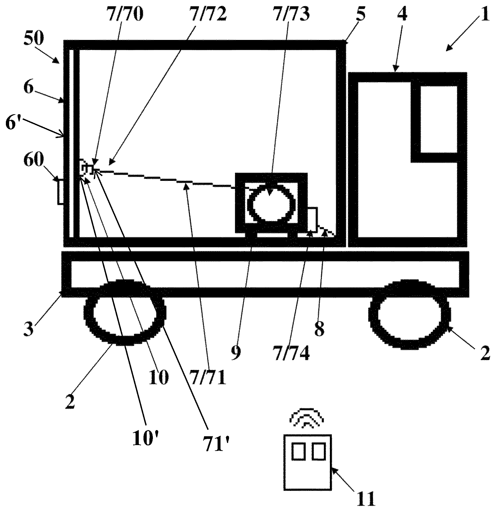 Patent US12103453 — Vehicle for transporting objects — Figure 1