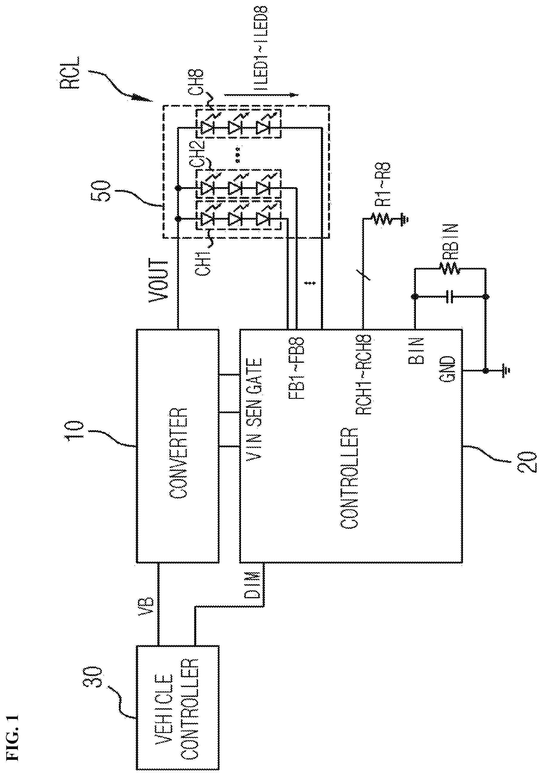 Patent US12103457 — Lamp control device — Figure 1