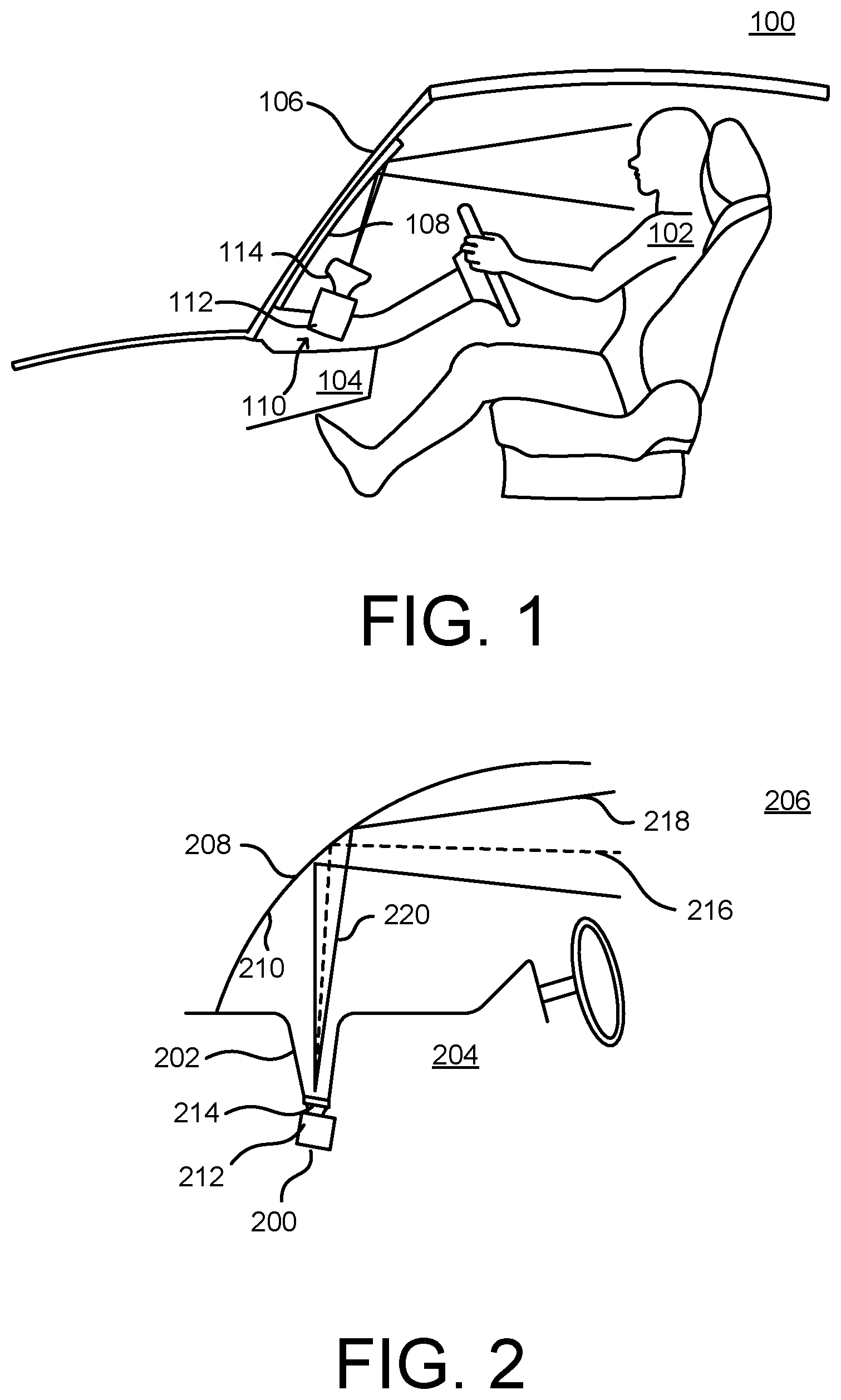 Patent US12103462 — Windshield-reflected infrared imaging of vehicle occupant — Figure 1