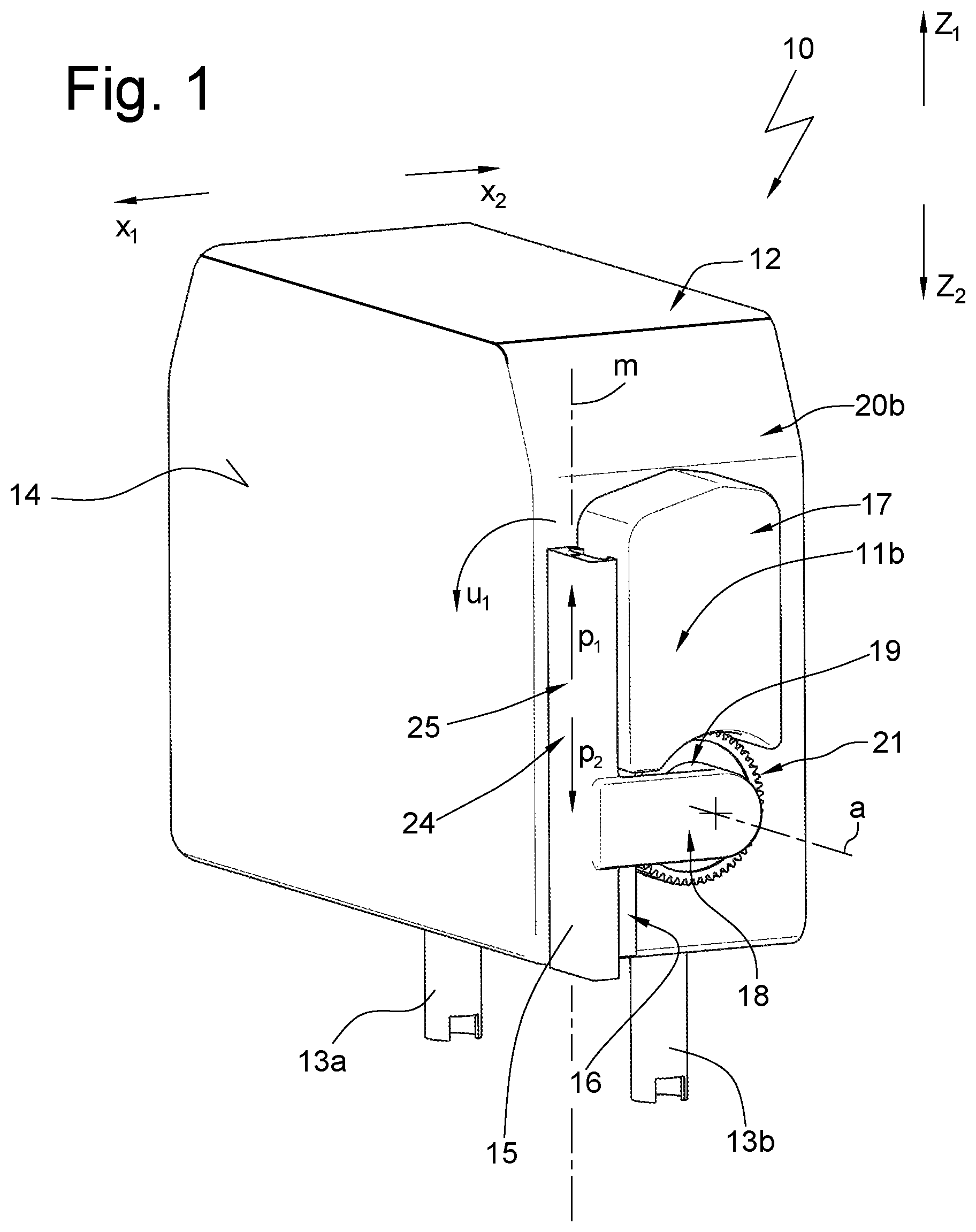 Patent US12103464 — Equipment component for a vehicle — Figure 1