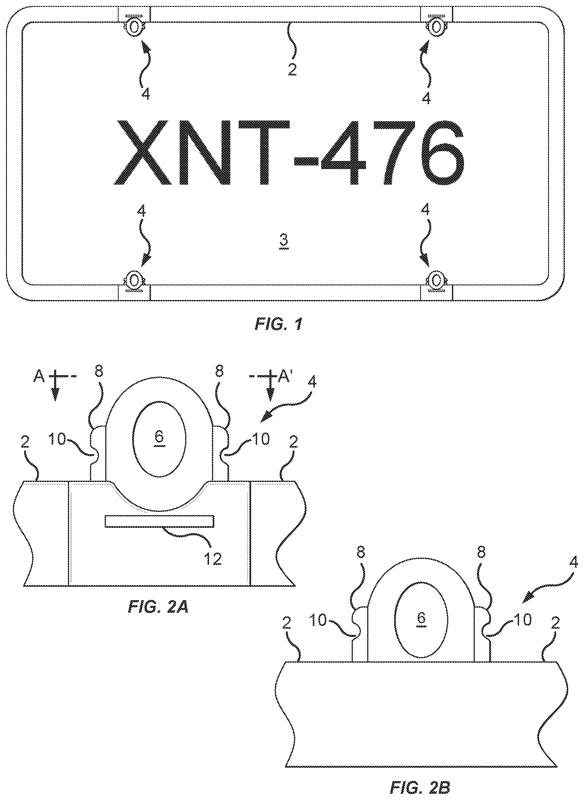 Patent US12103472 Figure 1 – License plate cover clip