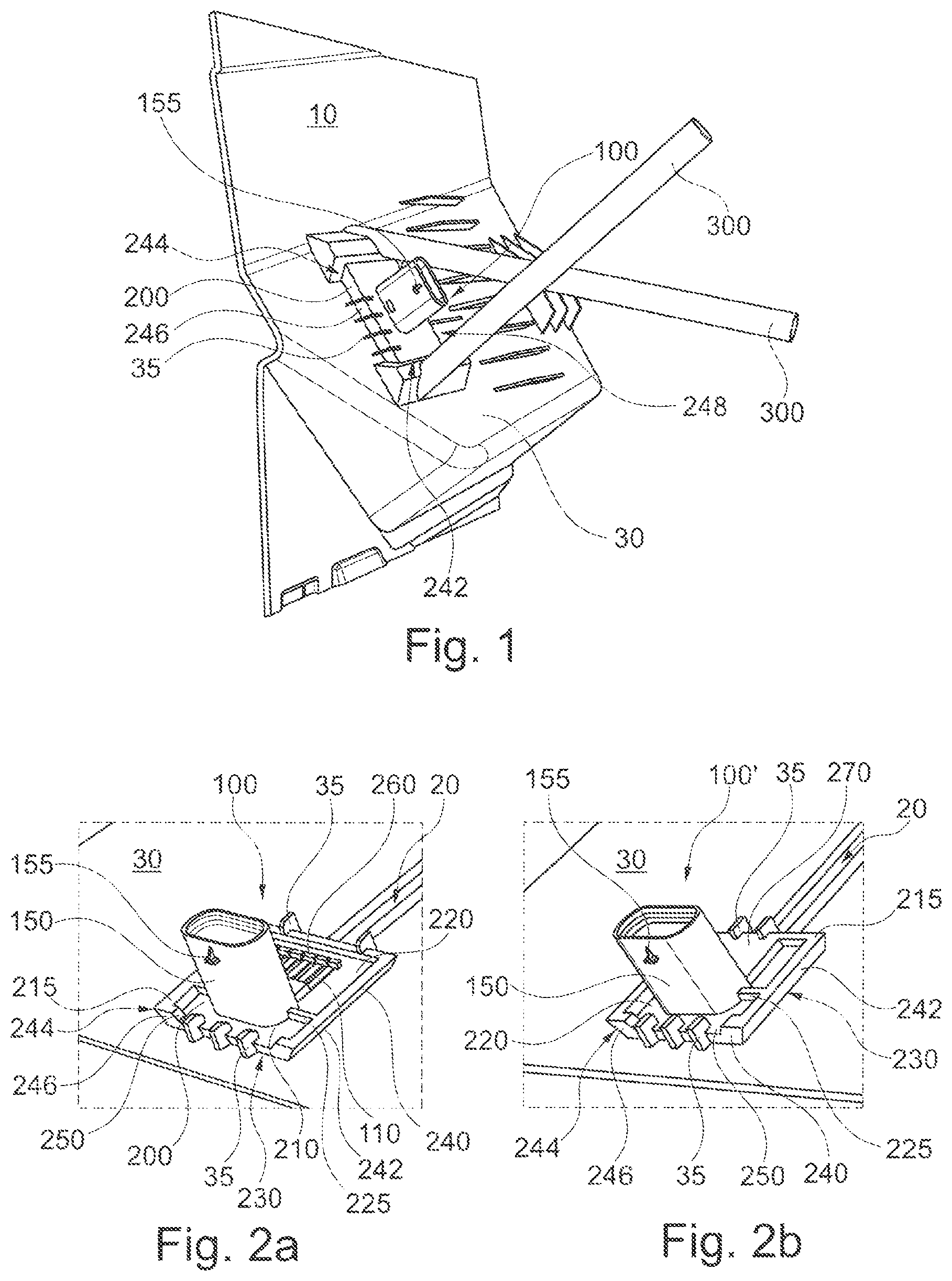 Patent US12103473 — Vehicle interior trim part with an integrated electrical or optical device — Figure 1