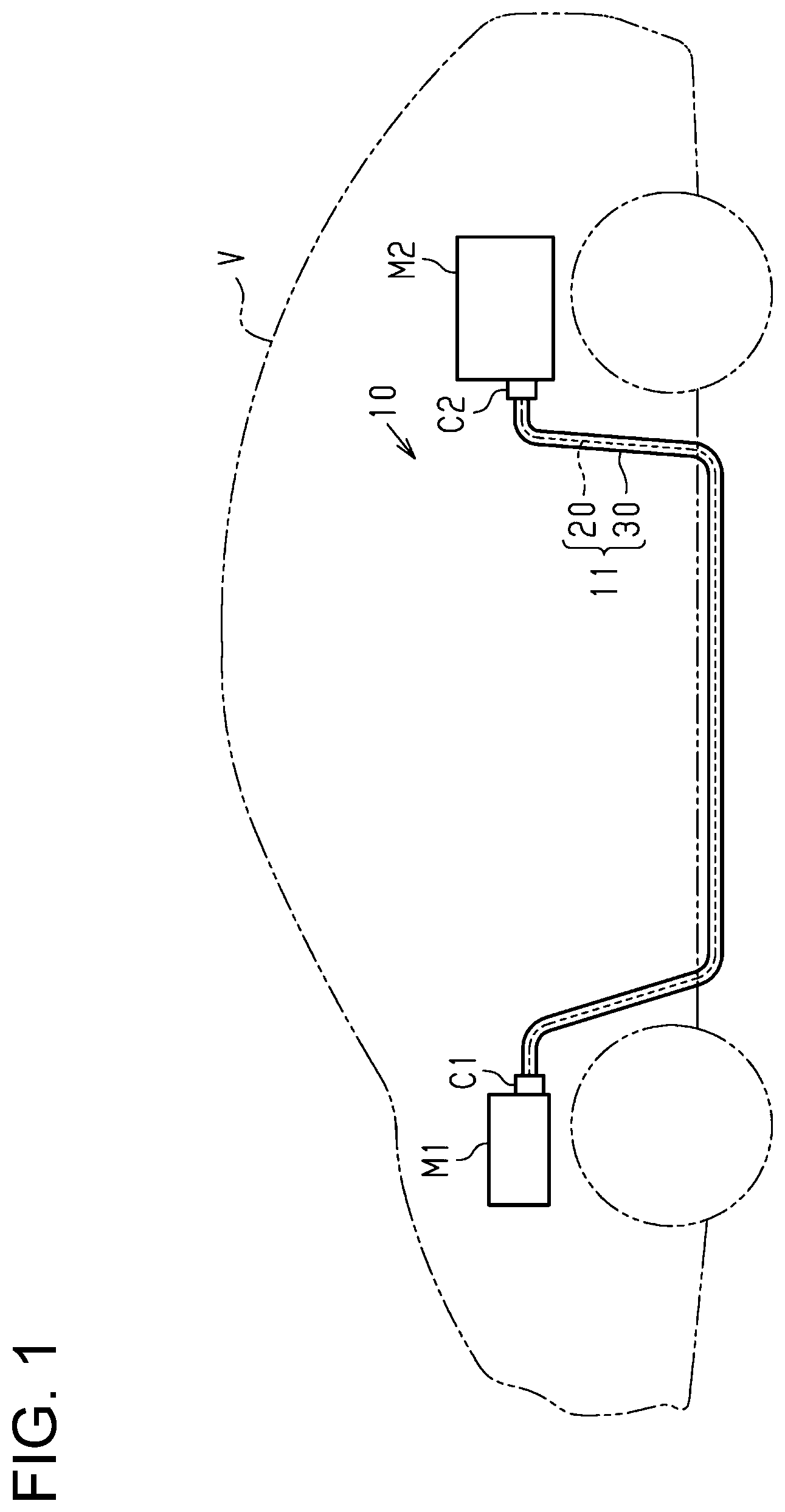 Patent US12103476 Figure 1 – Wire harness