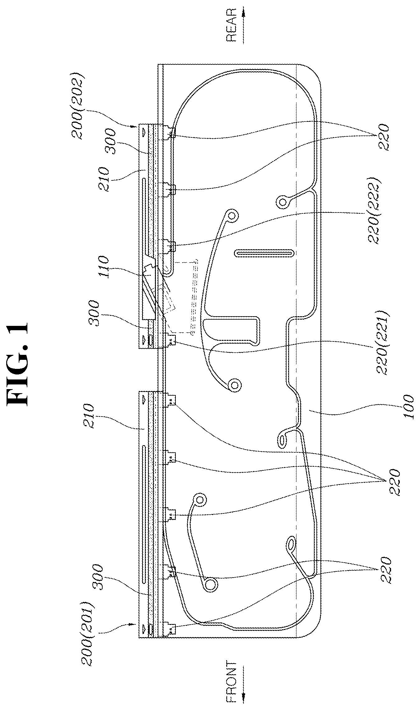 Patent US12103482 — Curtain airbag apparatus having twist prevention structure — Figure 1