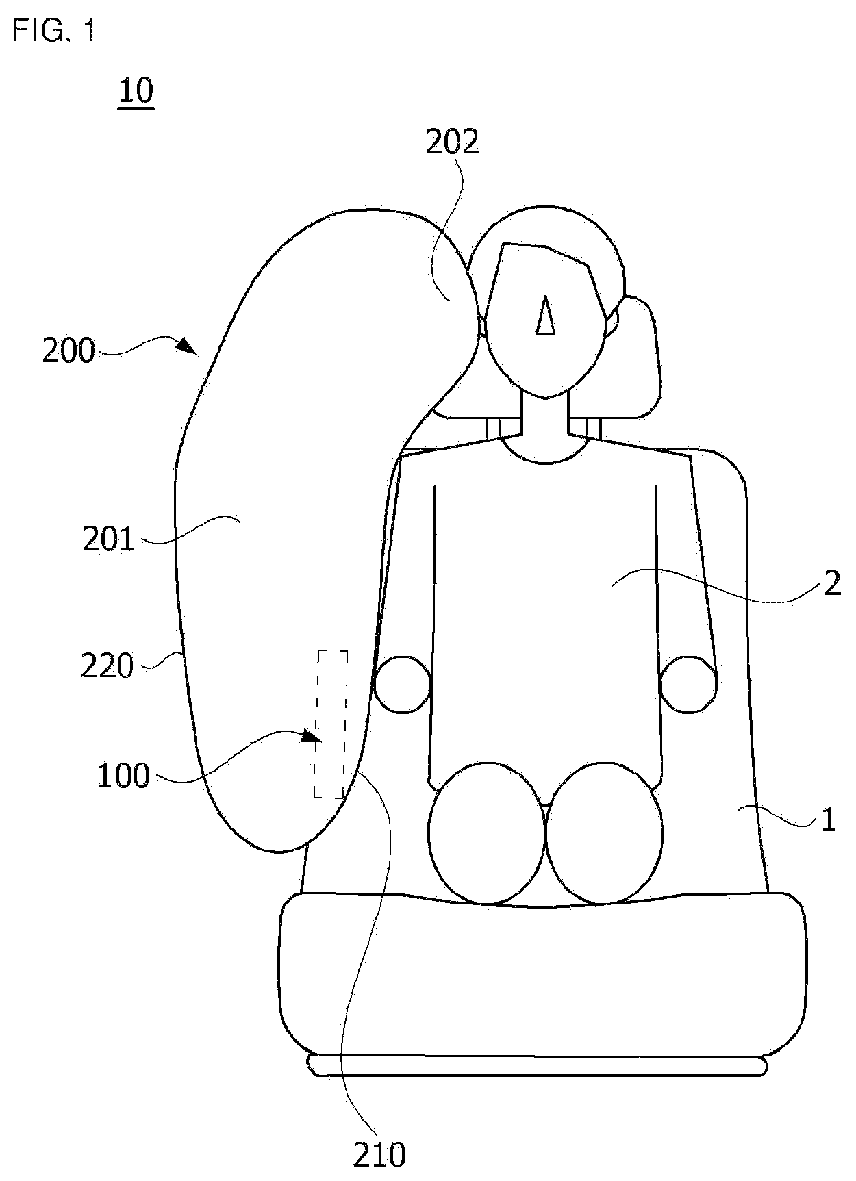 Patent US12103486 — Airbag cushion and side airbag device having the same — Figure 1