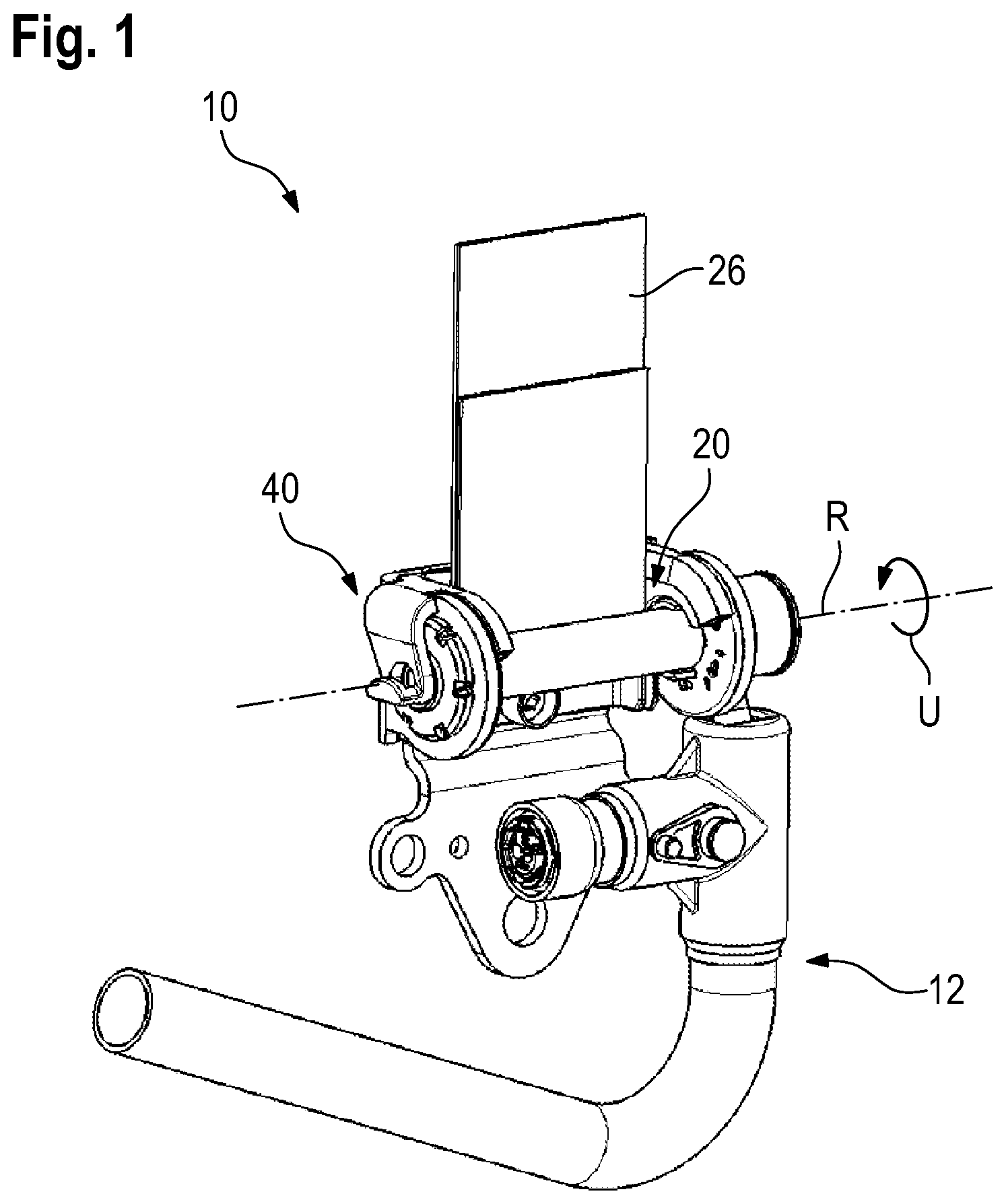 Patent US12103491 — Belt shaft housing, belt shaft, belt tensioner, and method for installing a belt tensioner — Figure 1