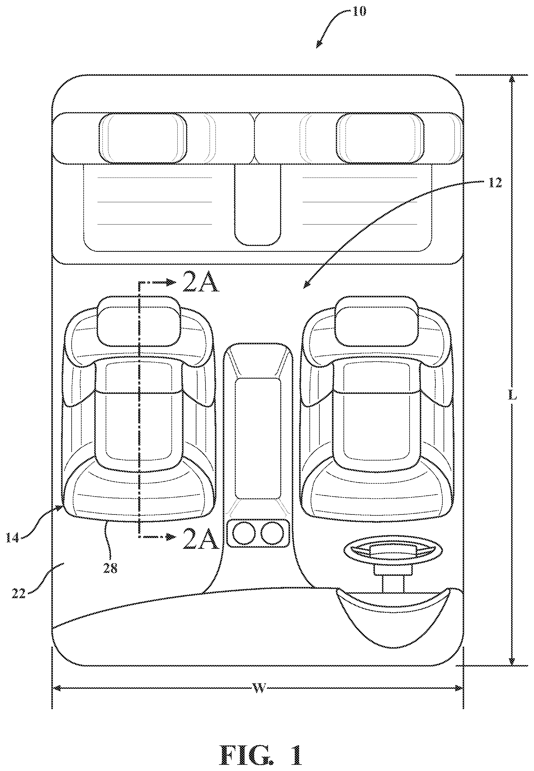 Patent US12103496 Figure 1 – Storage compartments in vehicles