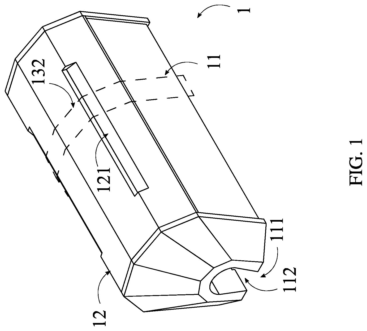 Patent US12103499 — All-terrain vehicle (ATV) compartment for wallet, cell phone, keys, money clip — Figure 1
