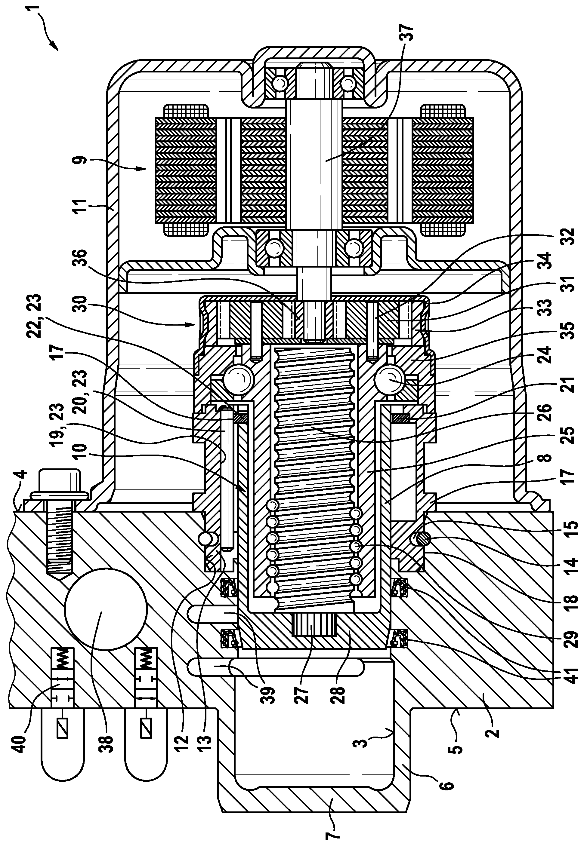 Patent US12103507 — Hydraulic power unit for a hydraulic vehicle braking system — Figure 1