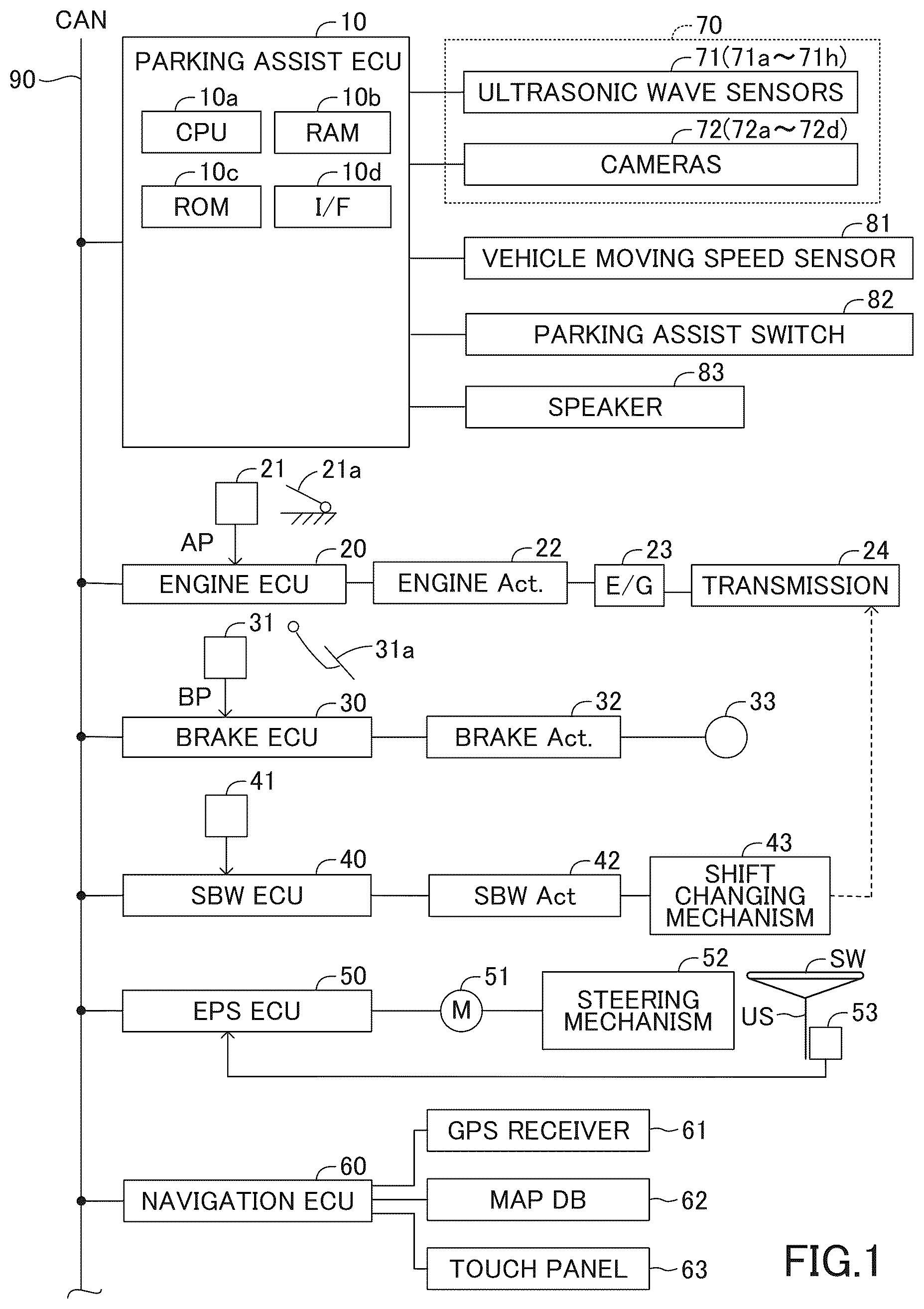 Patent US12103518 — Parking assist apparatus — Figure 1