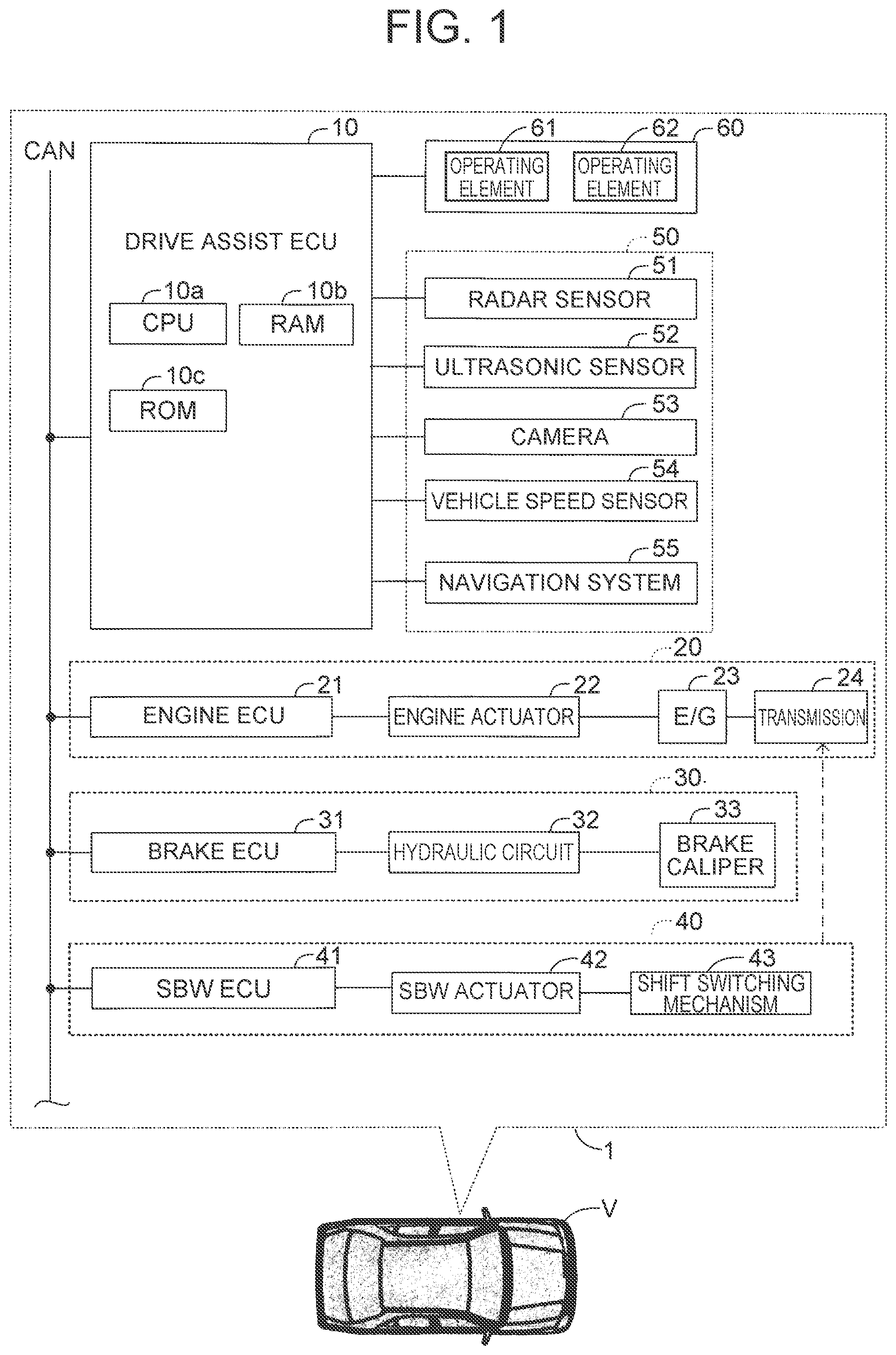 Patent US12103529 — Drive assist device — Figure 1