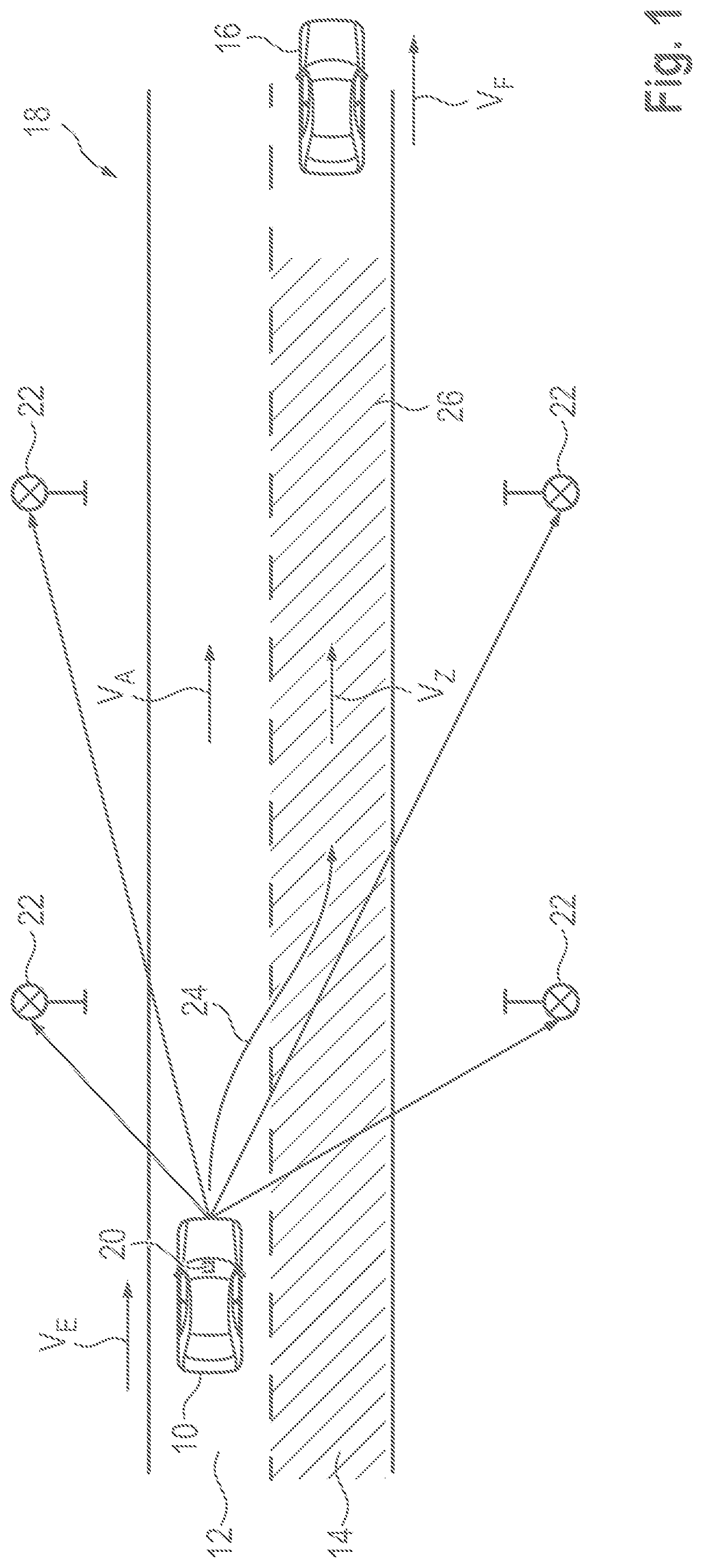 Patent US12103536 — Method for generating a change of travel lane recommendation, lane change assistance system, and motor vehicle having a lane change assistance system — Figure 1