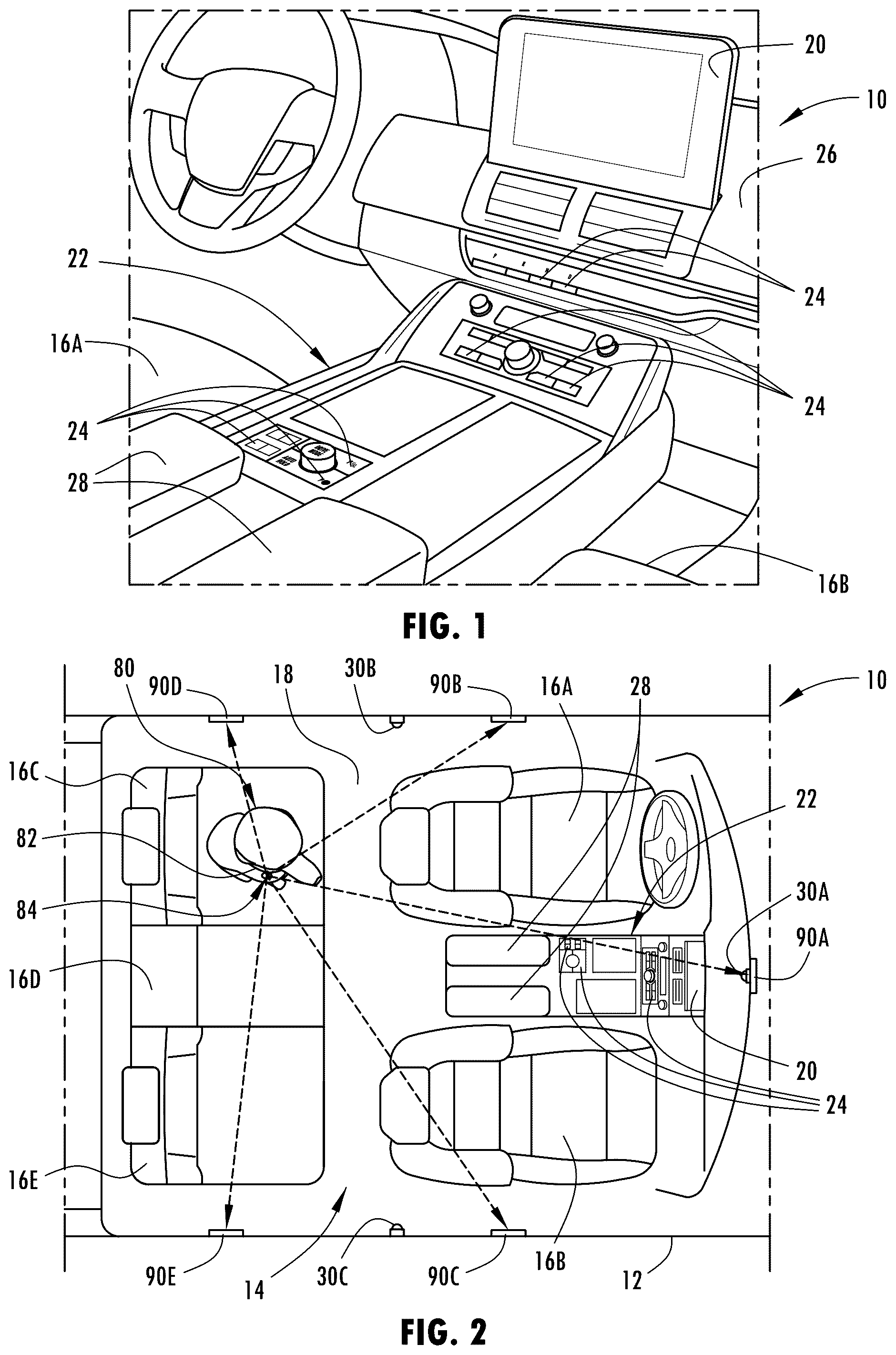 Patent US12103547 — Vehicle having user inputs controlled based on monitored pet location — Figure 1