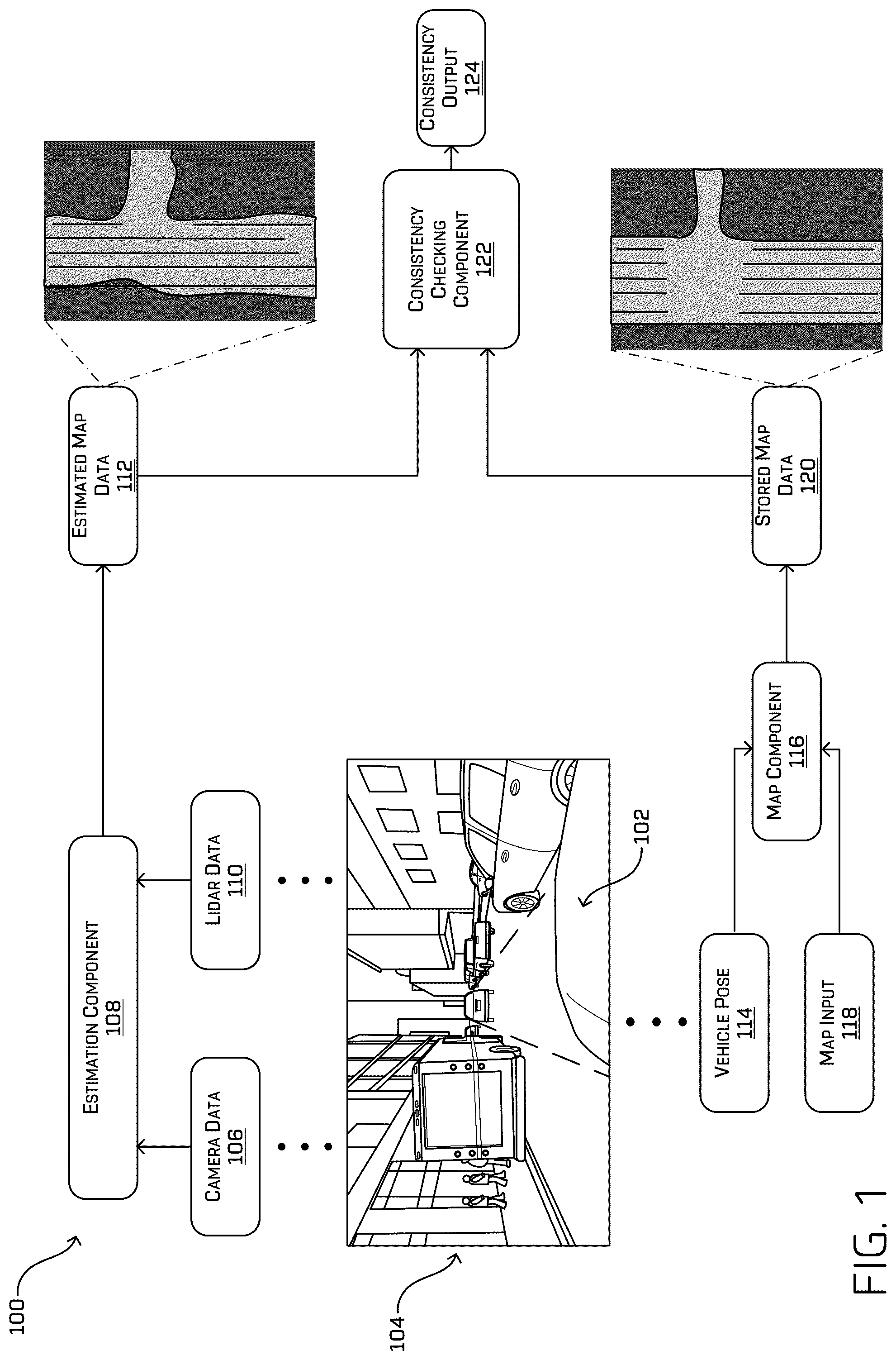 Patent US12103561 — Map consistency checker — Figure 1