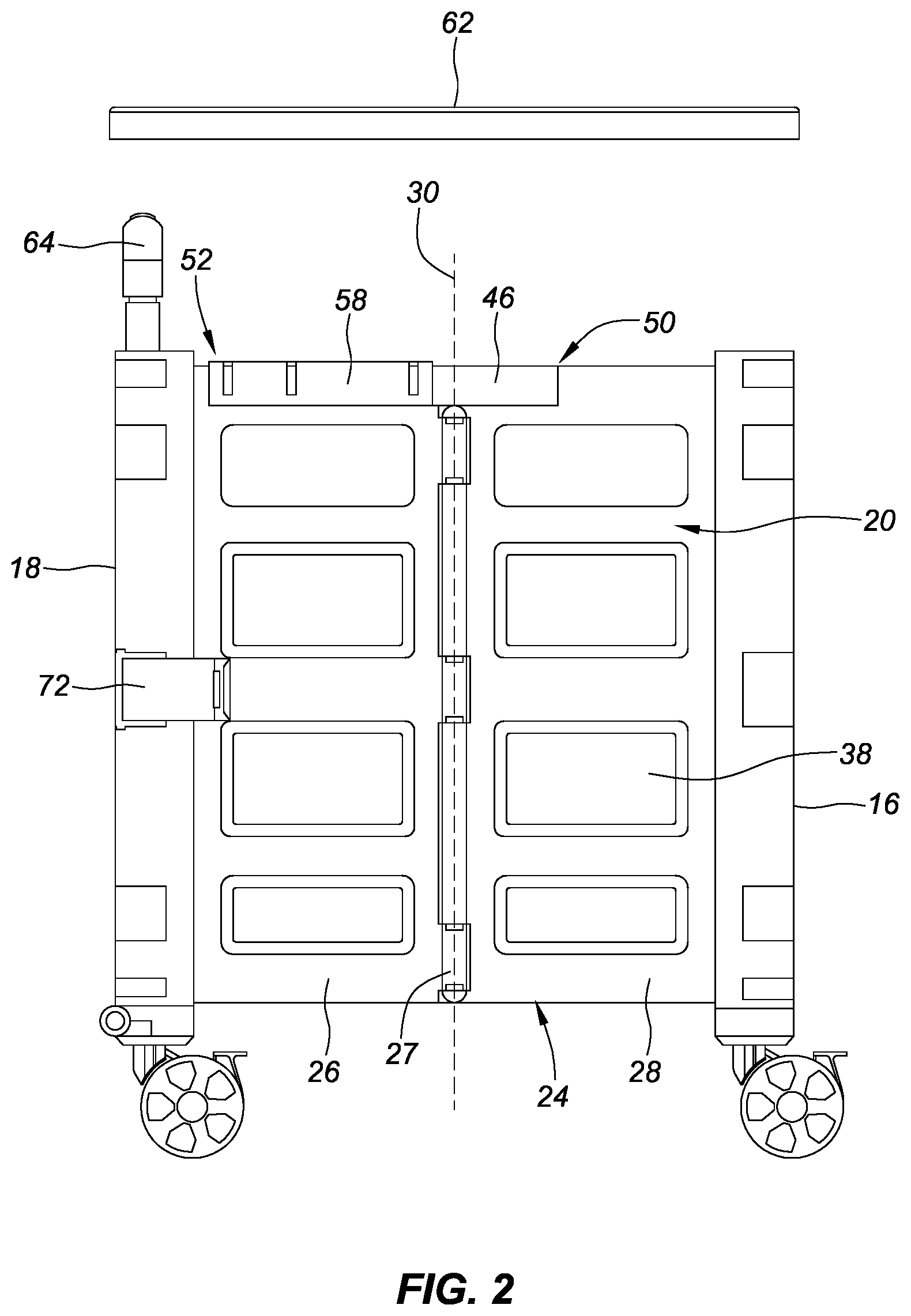 Patent US12103576 Figure 2 – Stackable collapsible carts