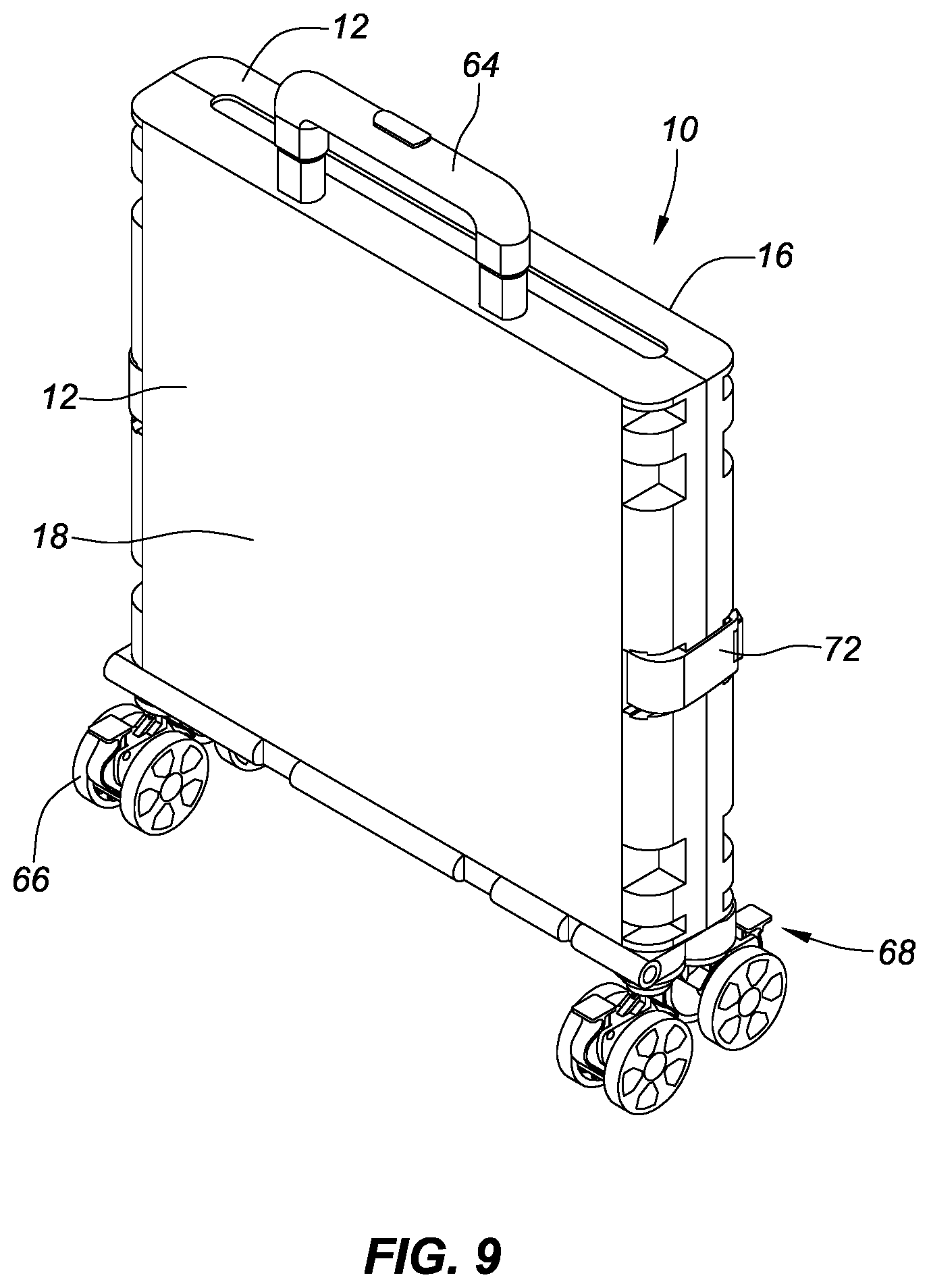 Patent US12103576 Figure 9 – Stackable collapsible carts