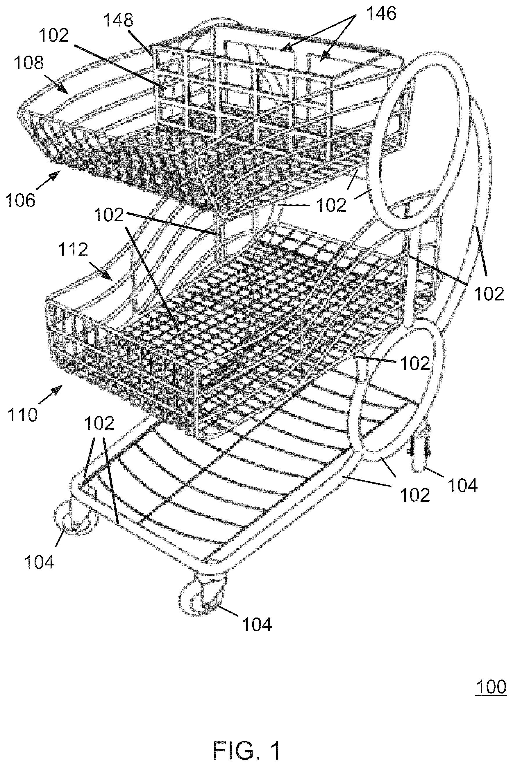 Patent US12103578 — Shopping cart — Figure 1