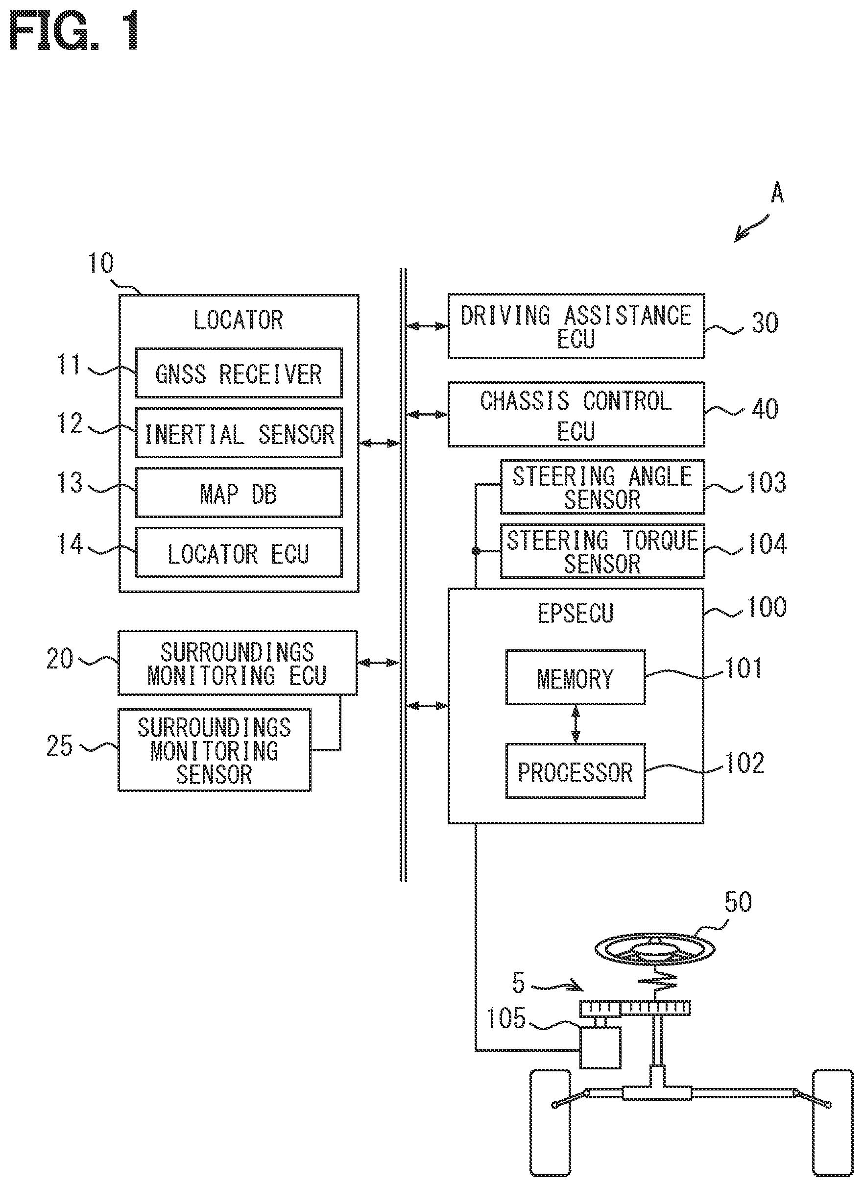 Patent US12103585 — Steering control device, steering control method, and computer program product — Figure 1