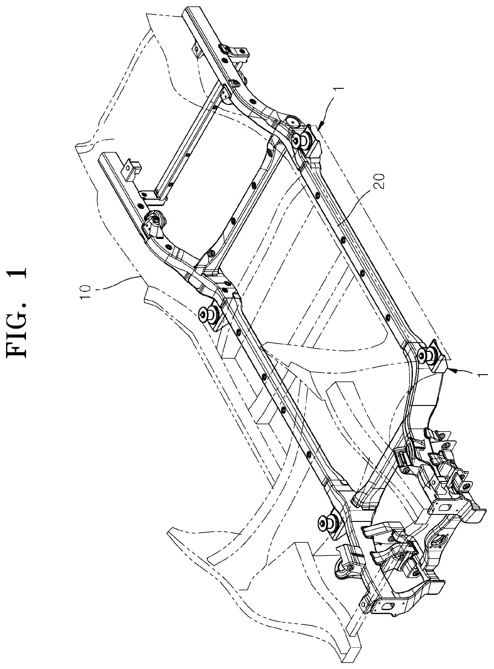 Patent US12103590 Figure 1 – Fastening apparatus for vehicle