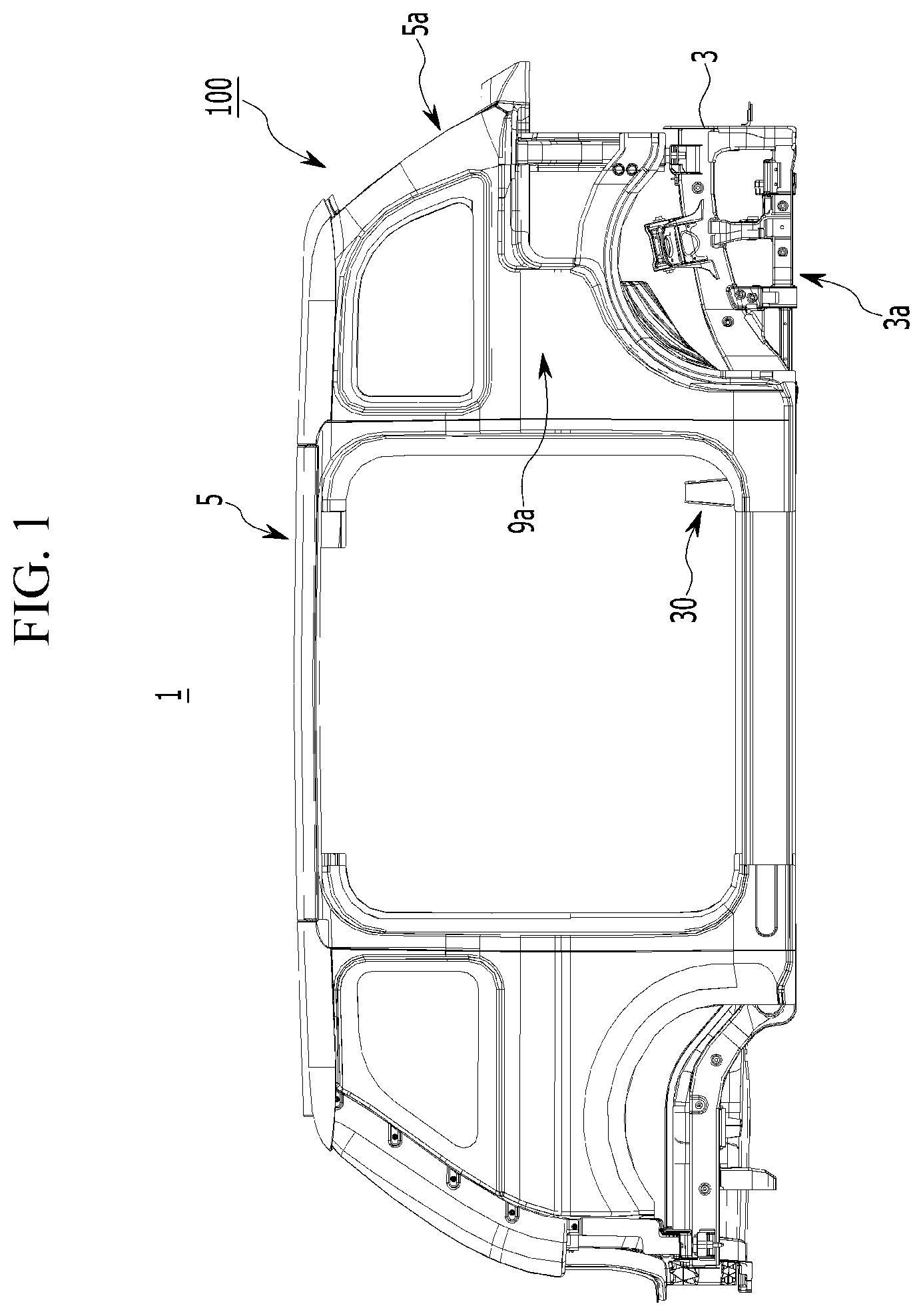 Patent US12103595 — Front vehicle body structure — Figure 1