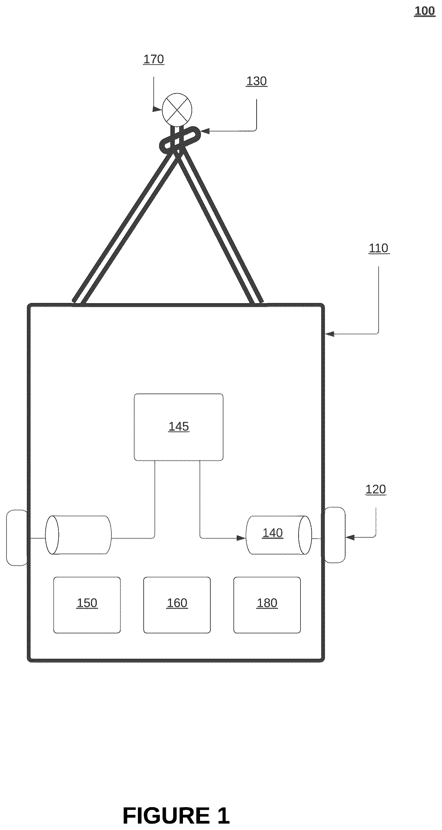 Patent US12103614 — Systems and methods for intelligently implementing an autonomous electric-powered trailer during a towing operation — Figure 1