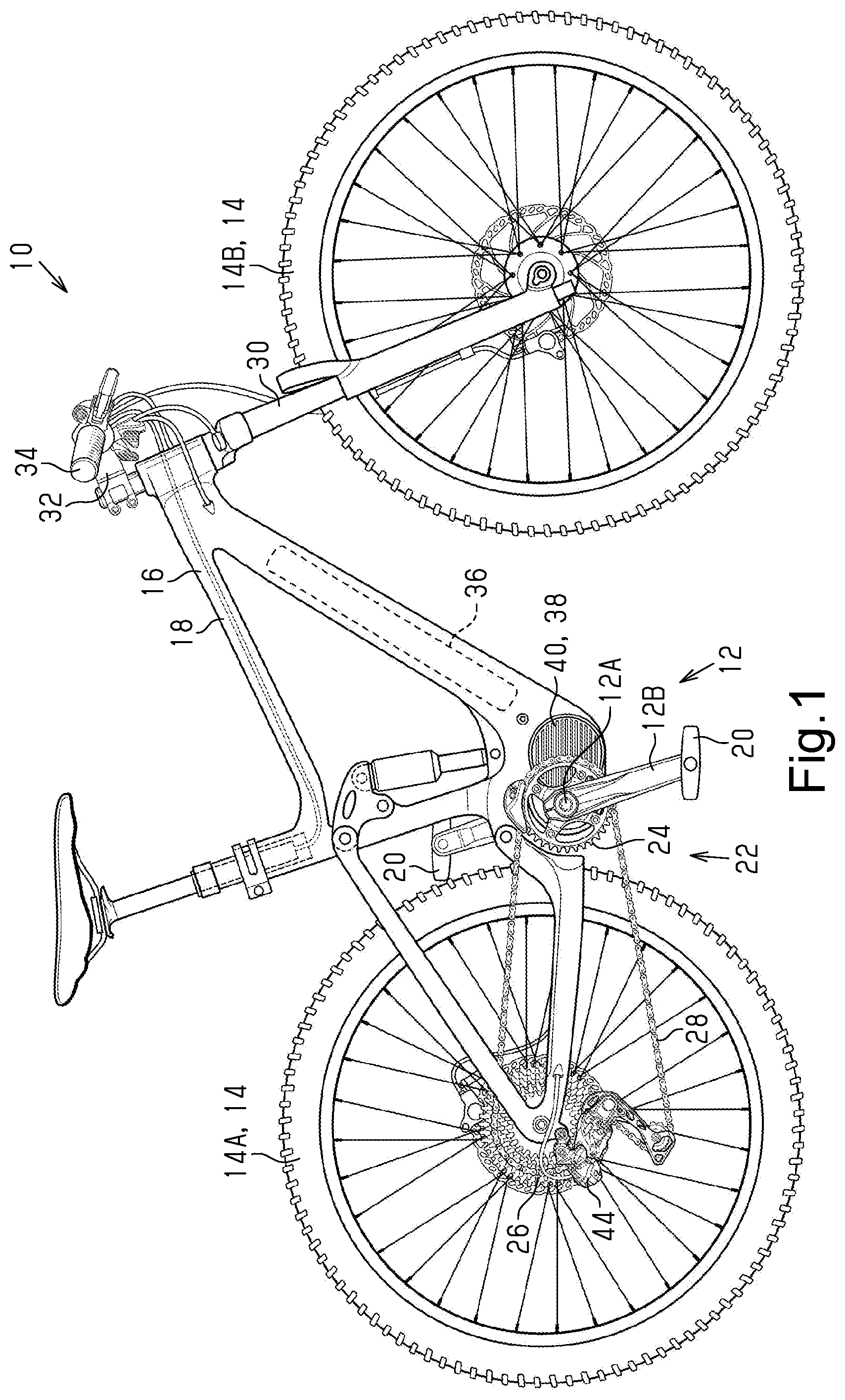 Patent US12103625 — Human-powered vehicle control device — Figure 1