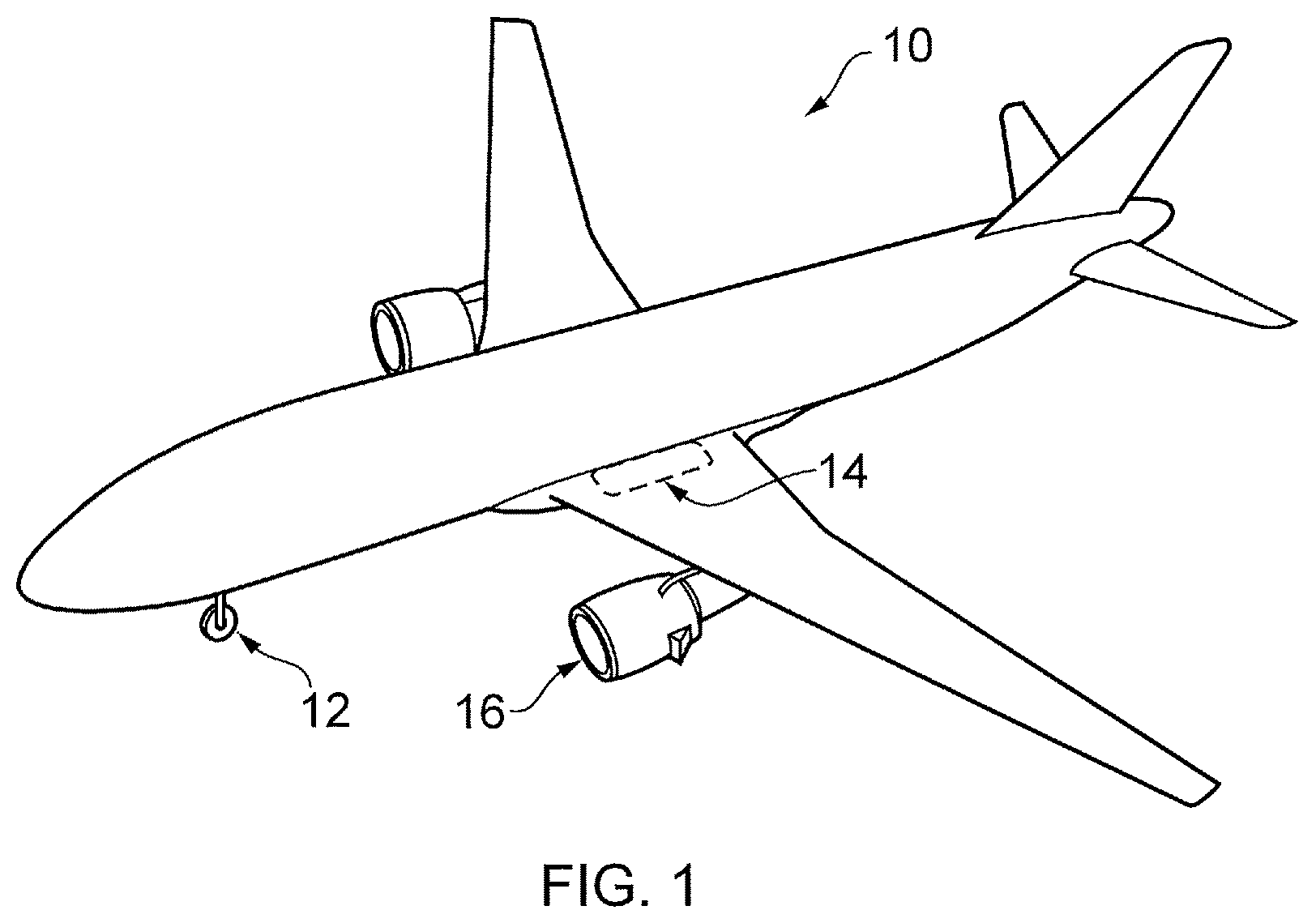 Patent US12103666 Figure 1 – Aircraft landing gear assembly