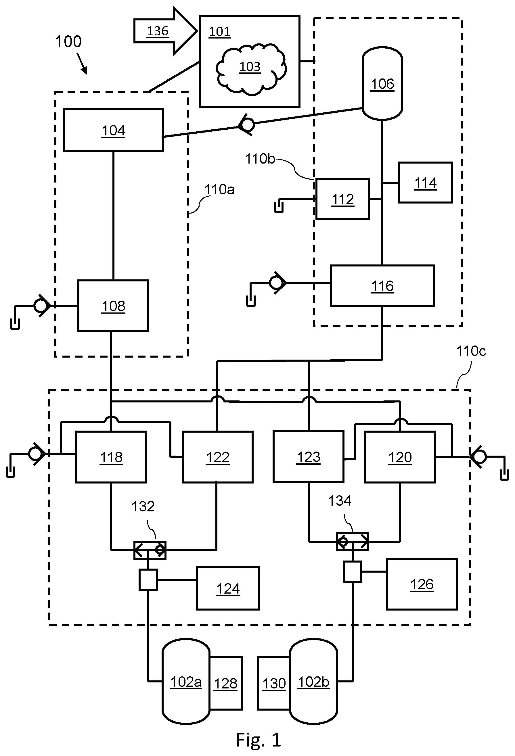 Patent US12103668 Figure 1 – Aircraft system