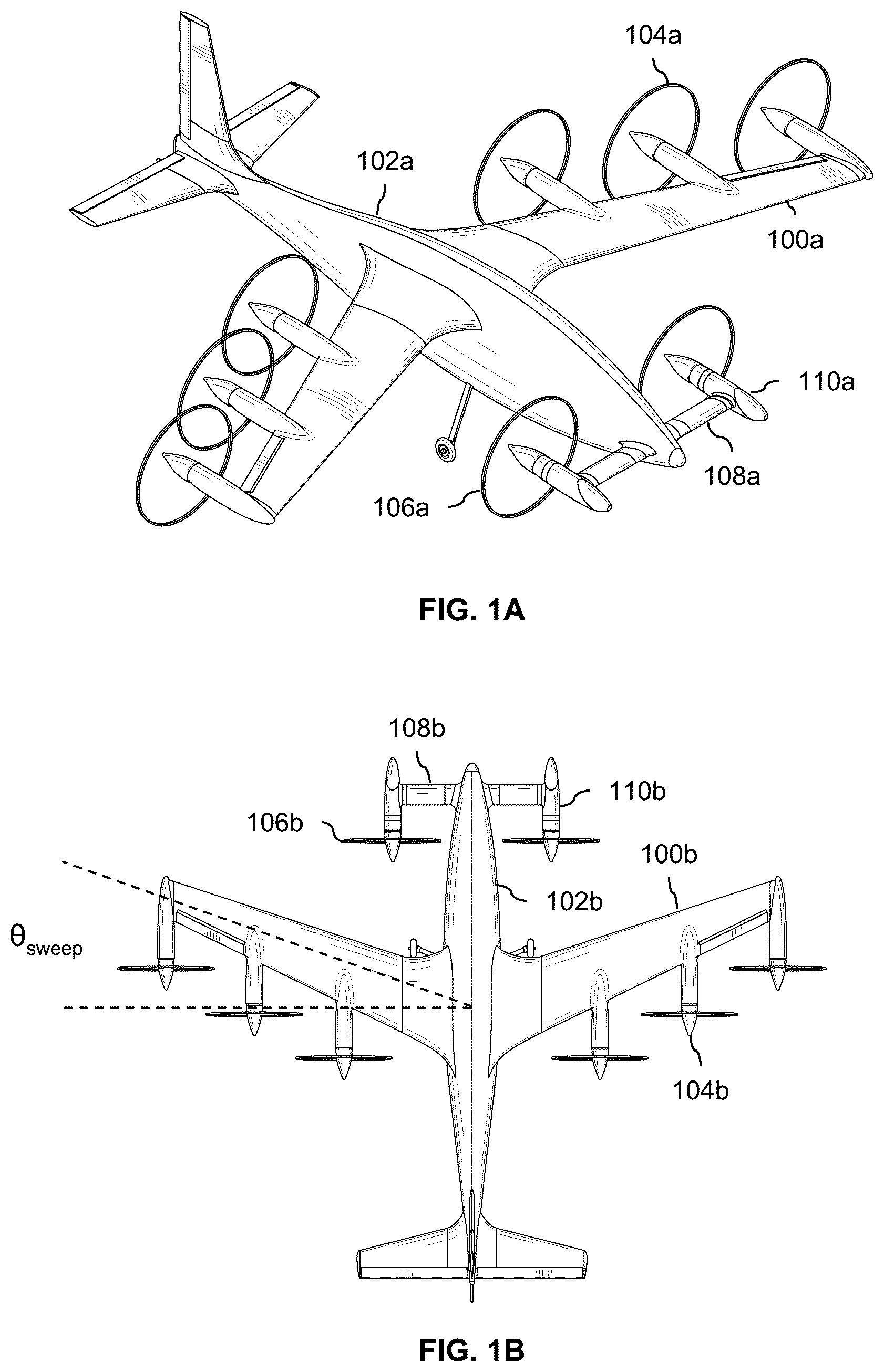 Patent US12103674 — Short takeoff and landing vehicle with forward swept wings — Figure 1