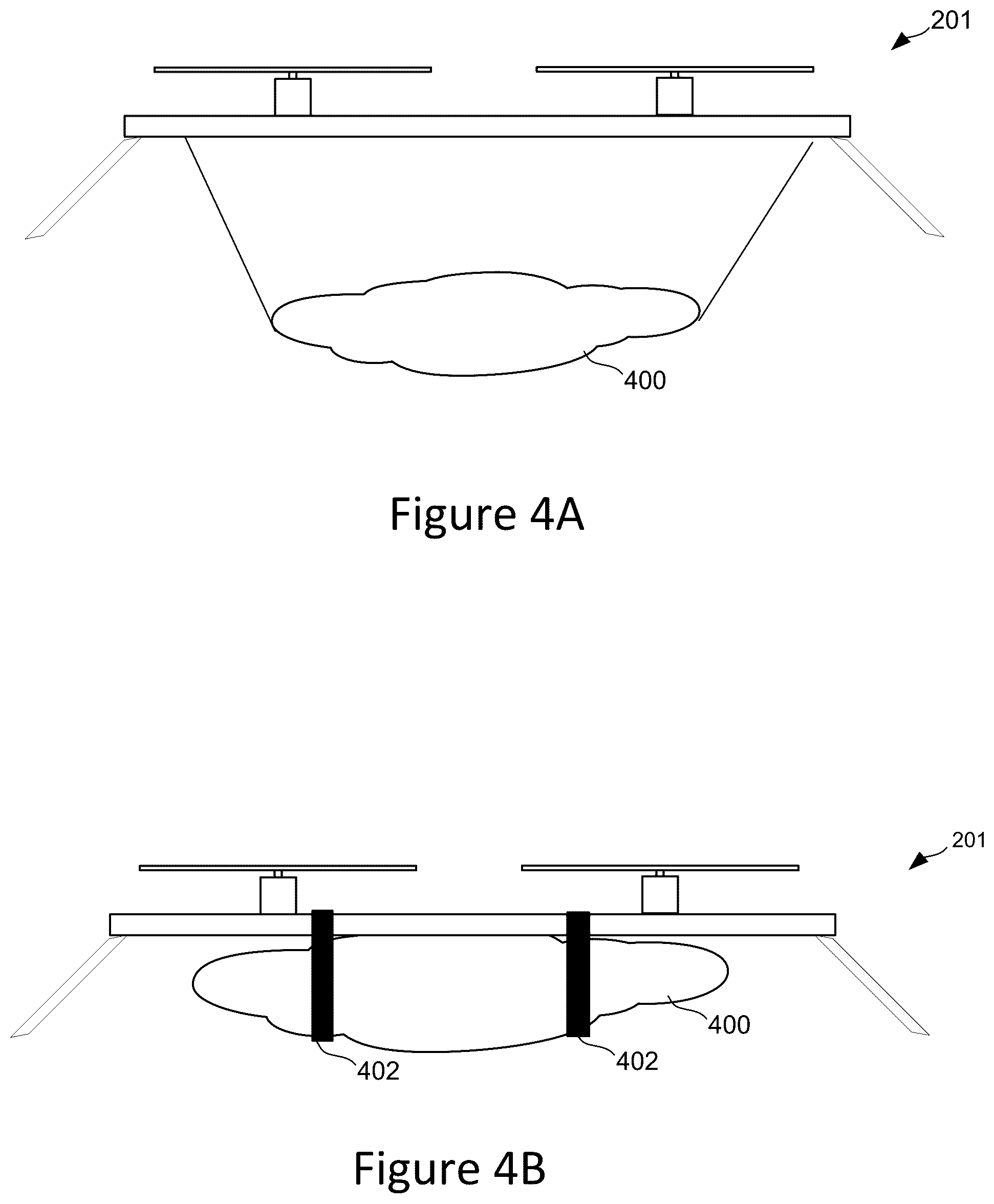 Patent US12103683 Figure 4 – UAV drop-plate for drop-payloads