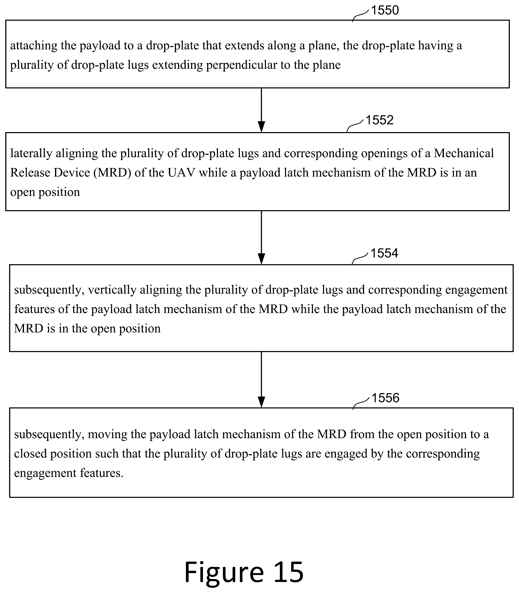 Patent US12103683 Figure 20 – UAV drop-plate for drop-payloads